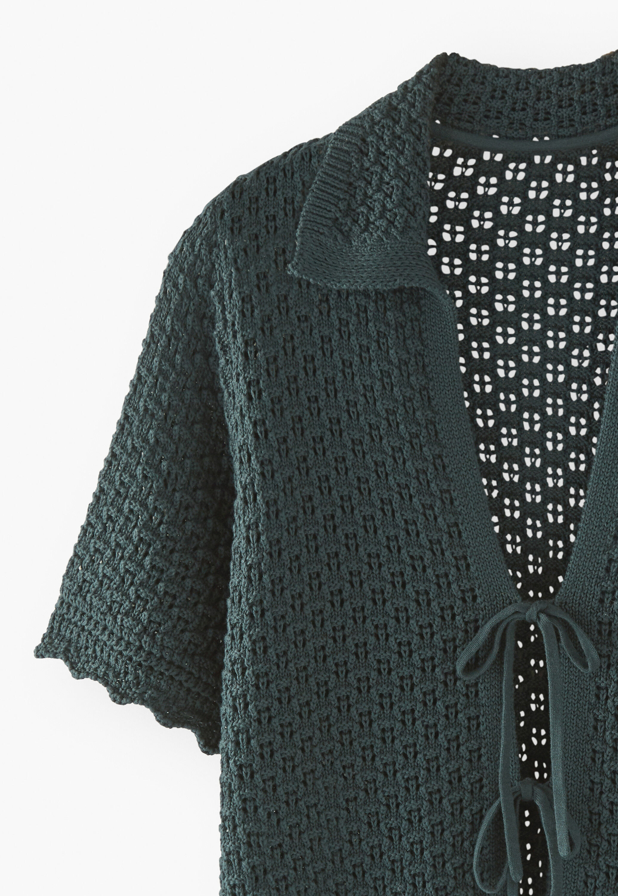 Tie-front sweater