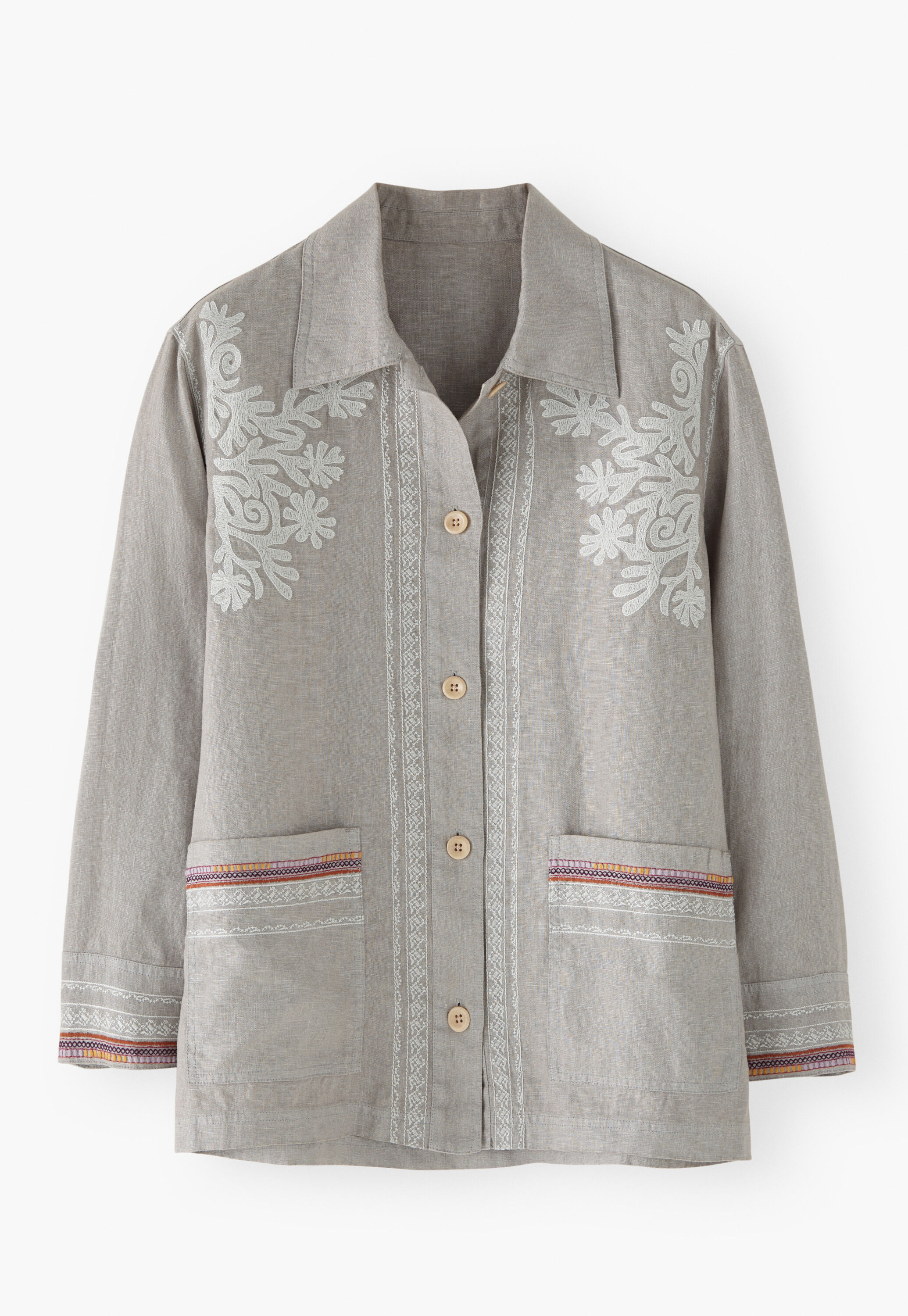 Embroidered jacket, Light grey, large