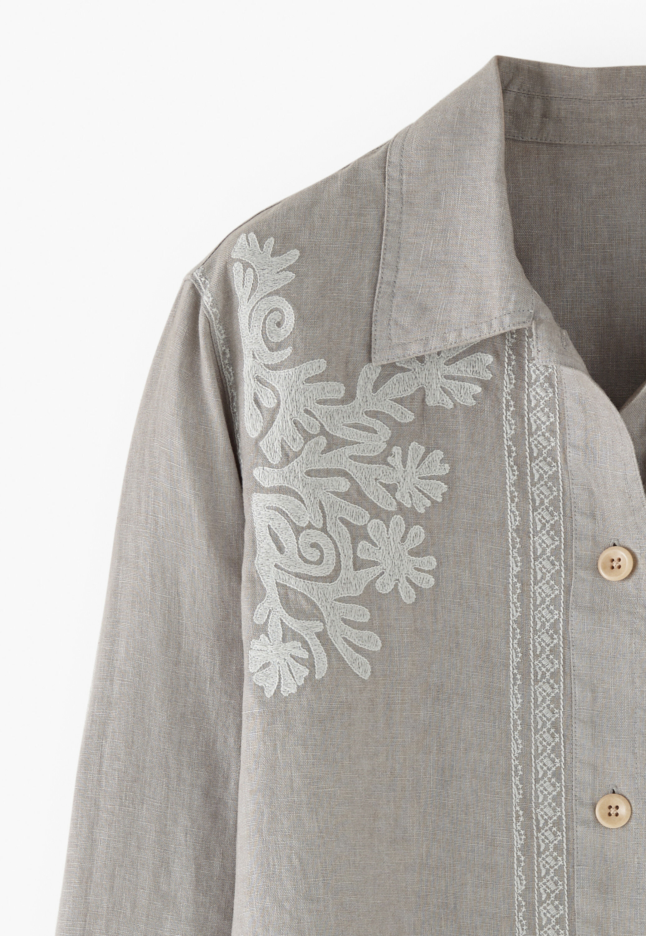 Embroidered jacket, Light grey, large