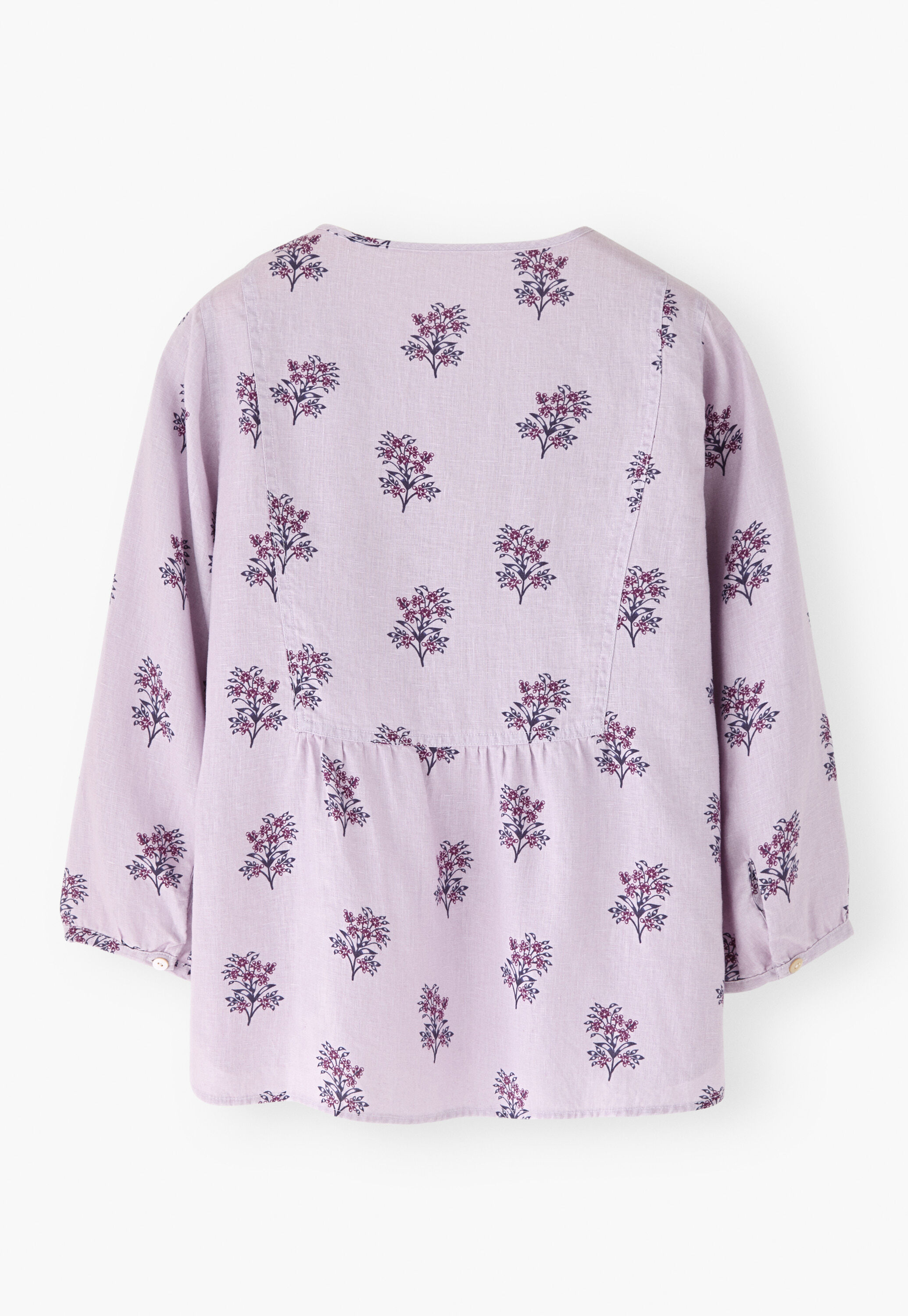 Tie-front print blouse