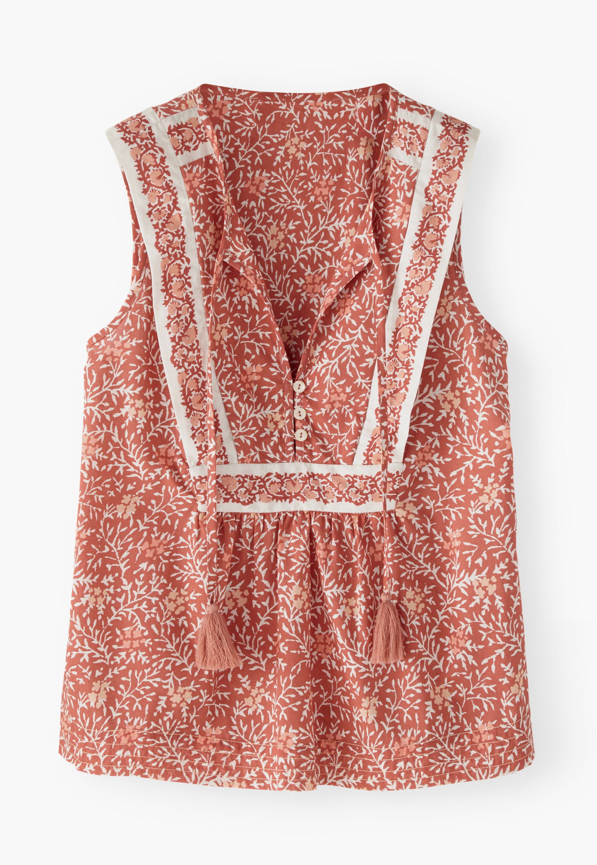 Printed sleeveless top