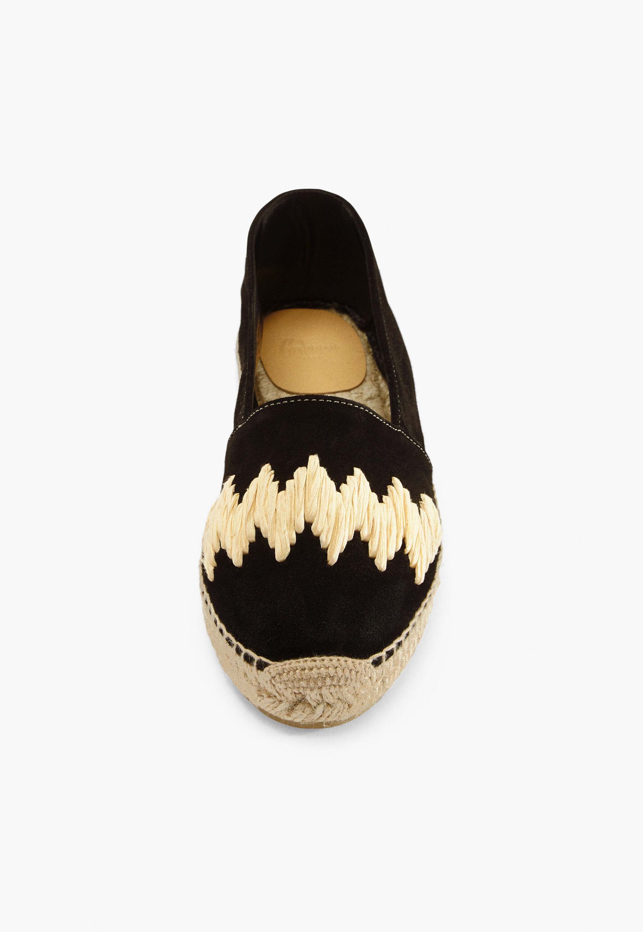 Raffia toe espadrilles, Black, large