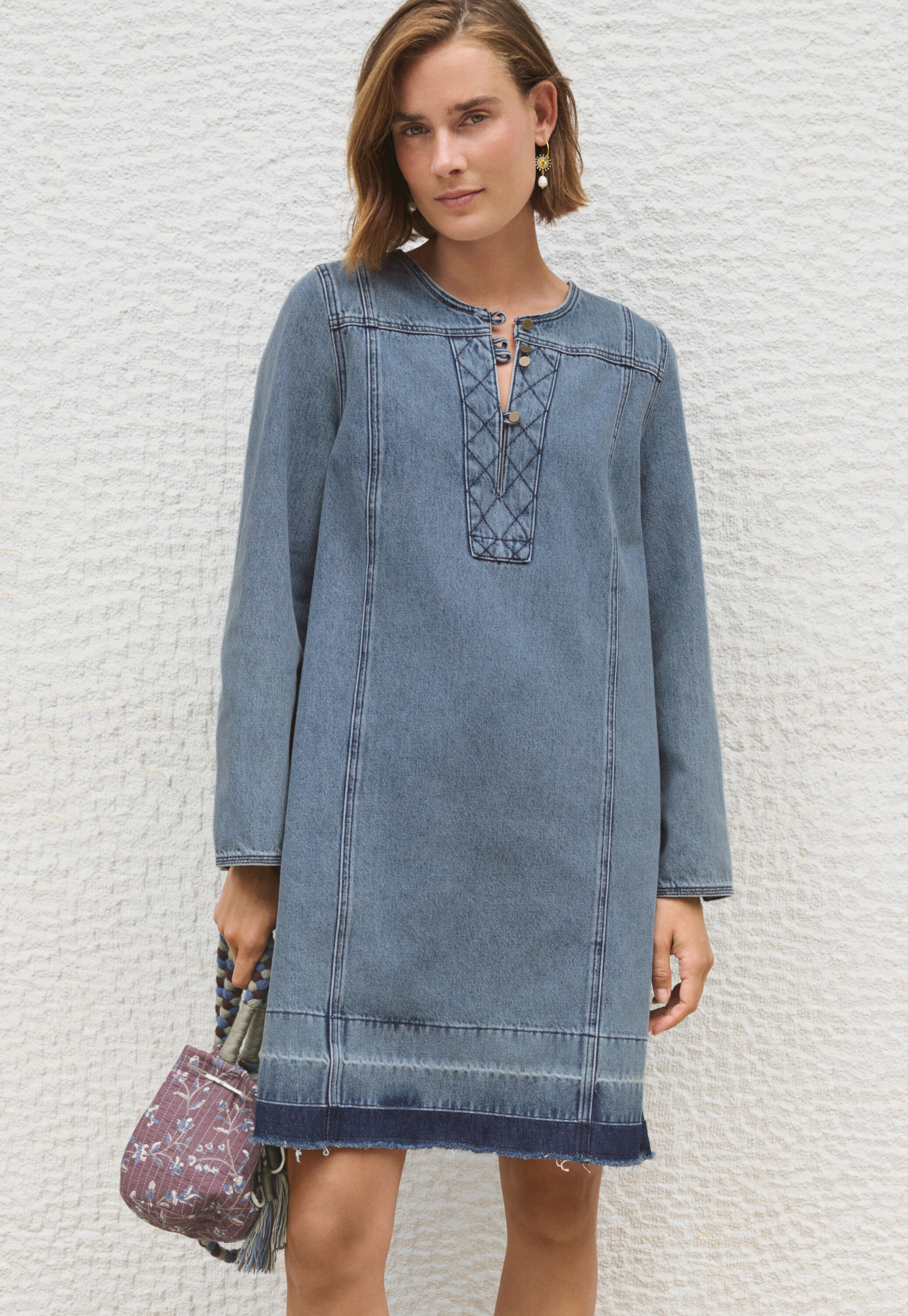 Denim shift dress