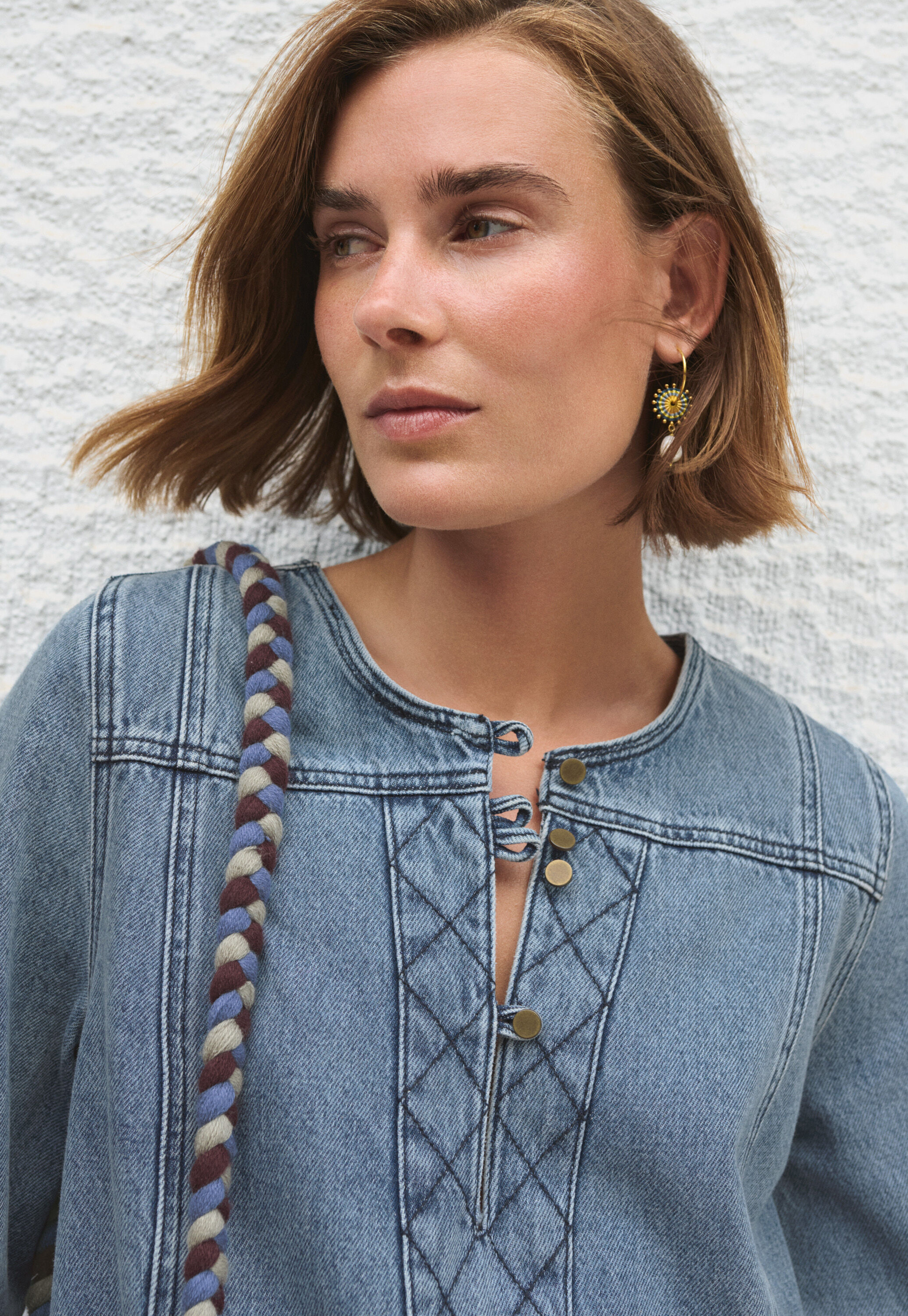 Denim shift dress