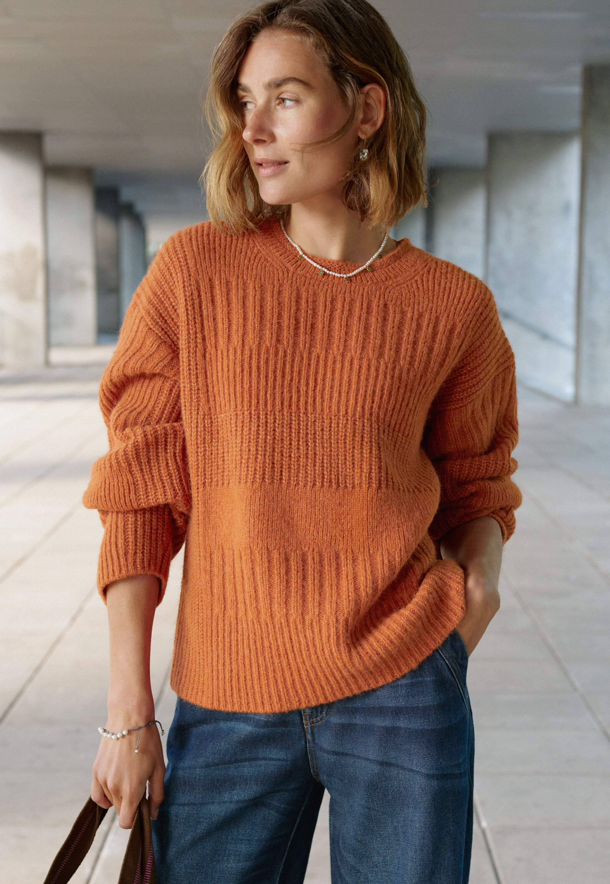 Rib-stitch sweater