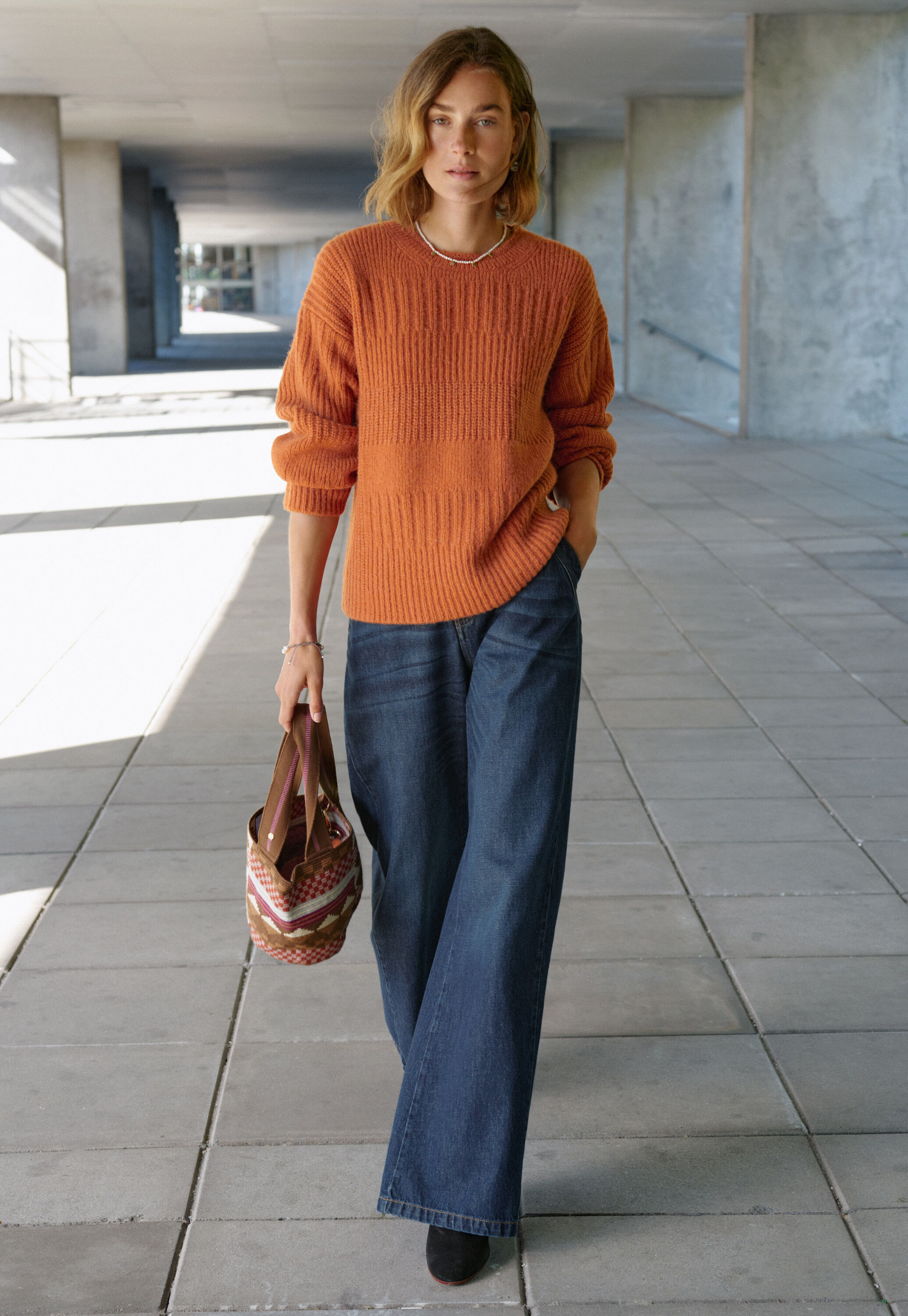 Rib-stitch sweater