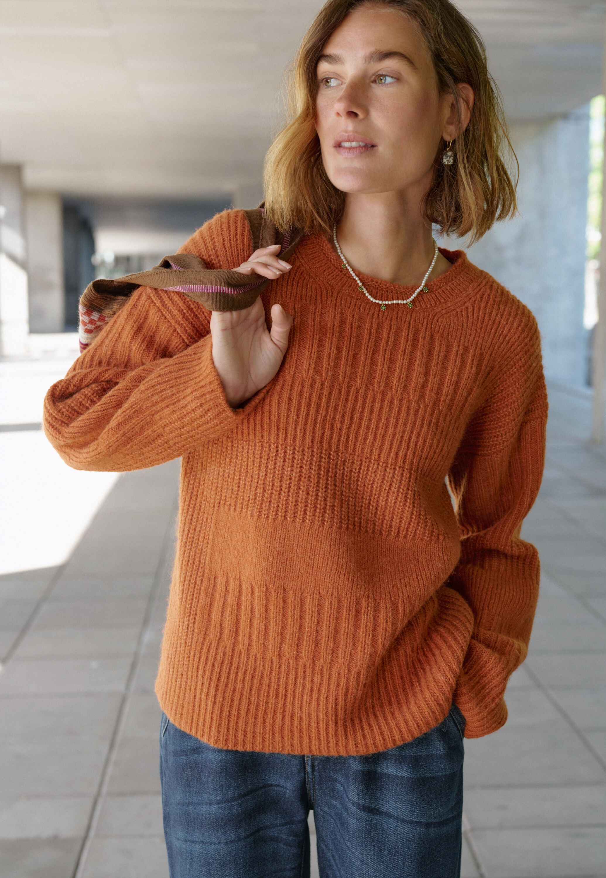 Rib-stitch sweater