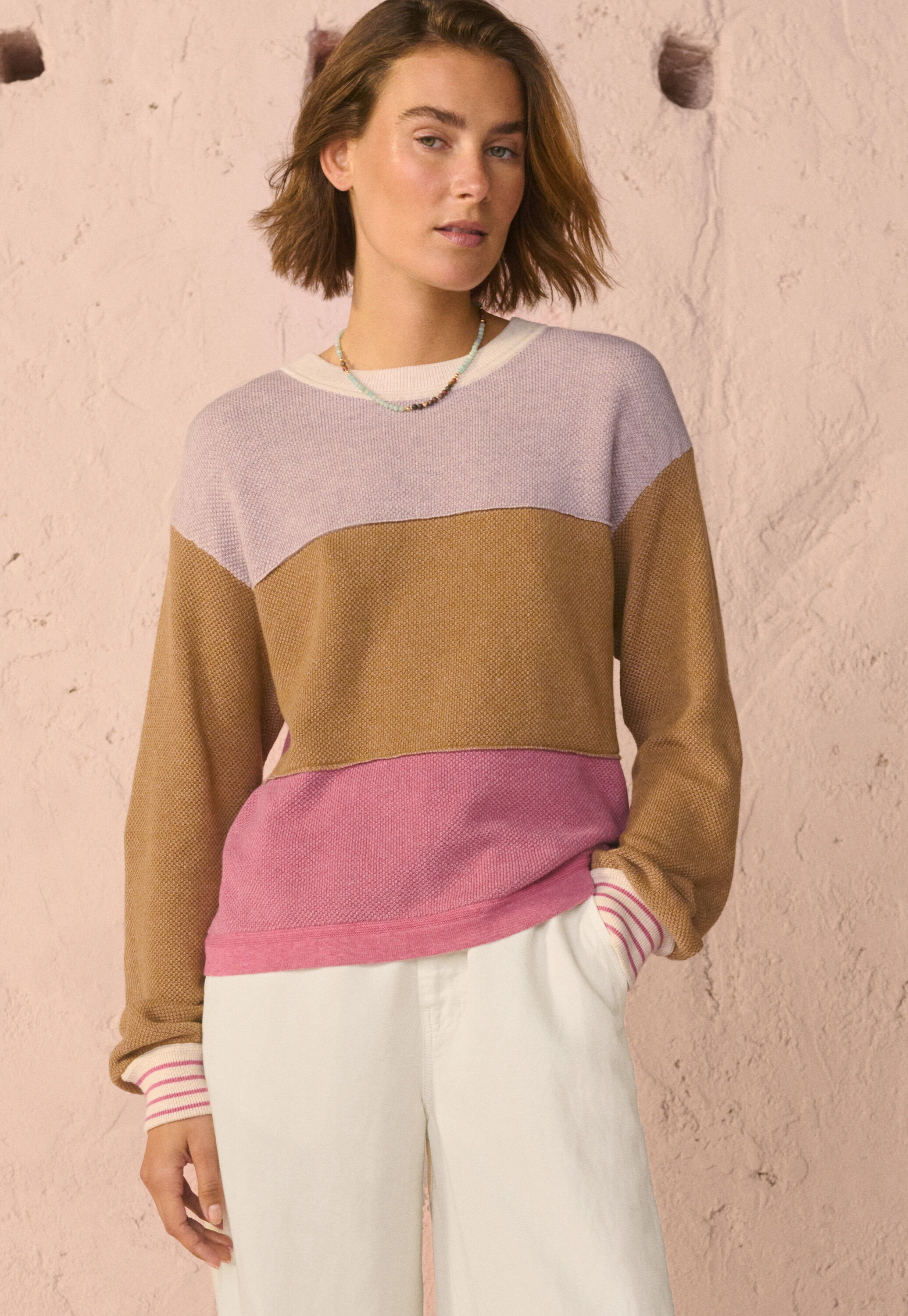 Piqu&eacute; knit sweater