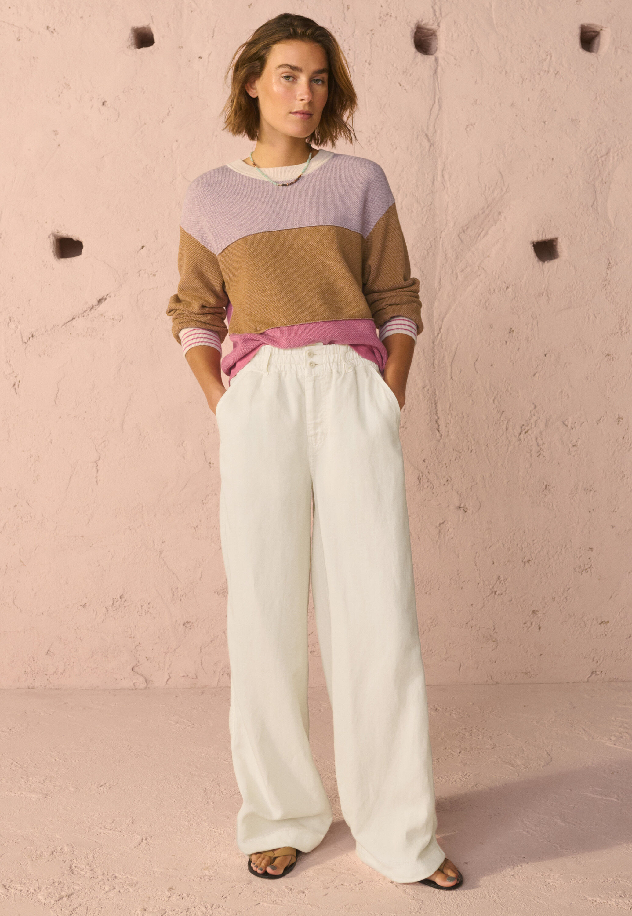 Piqu&eacute; knit sweater