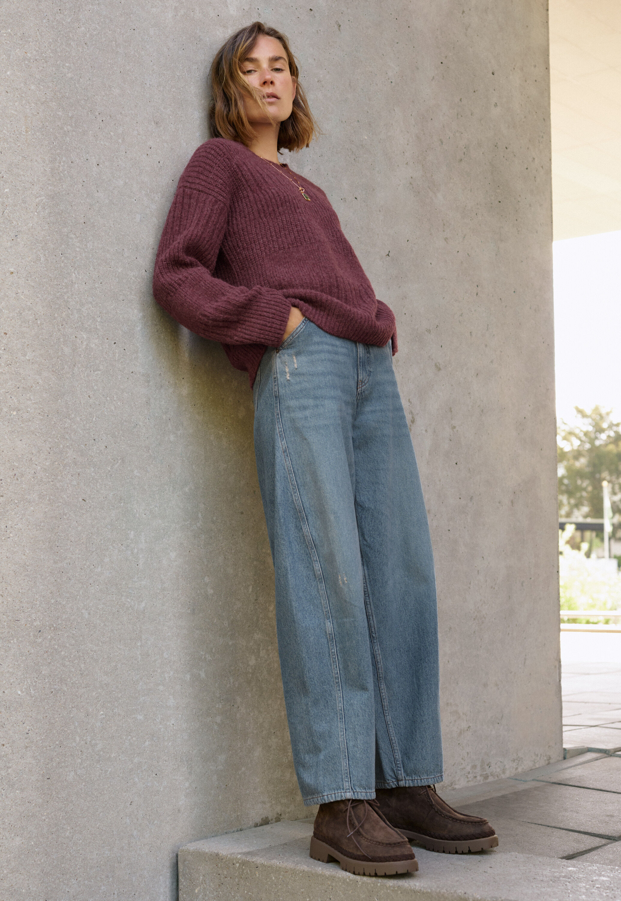 Rib-stitch sweater