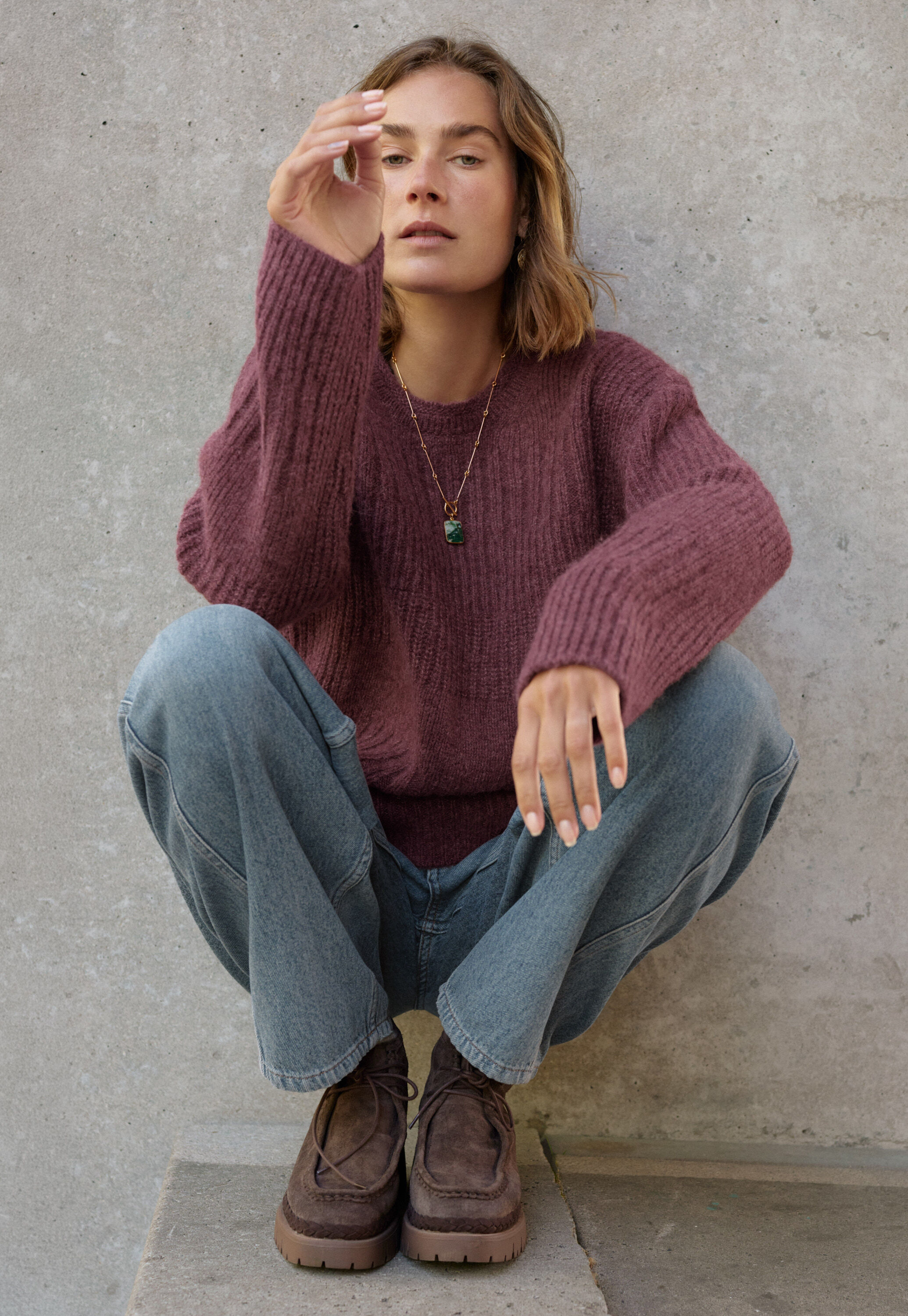 Rib-stitch sweater
