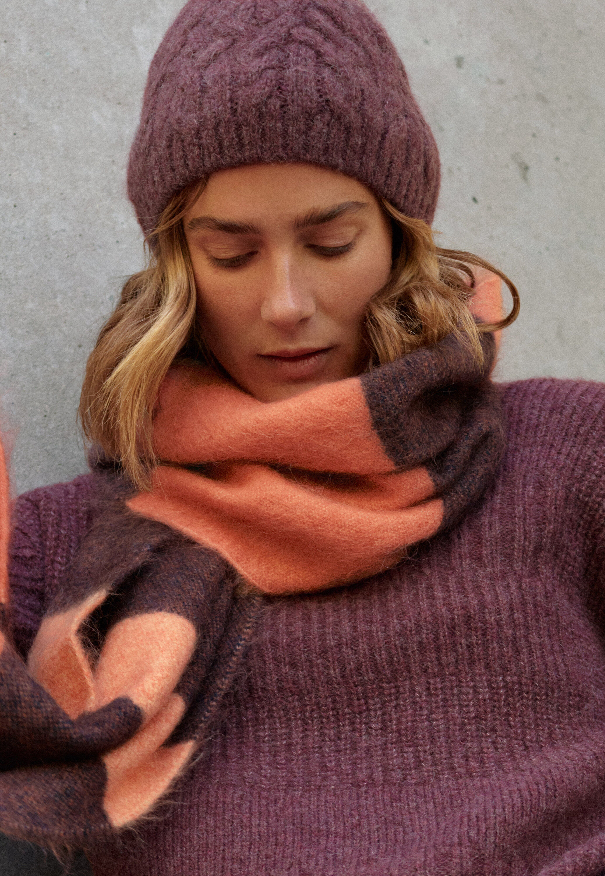 Cable-stitch hat