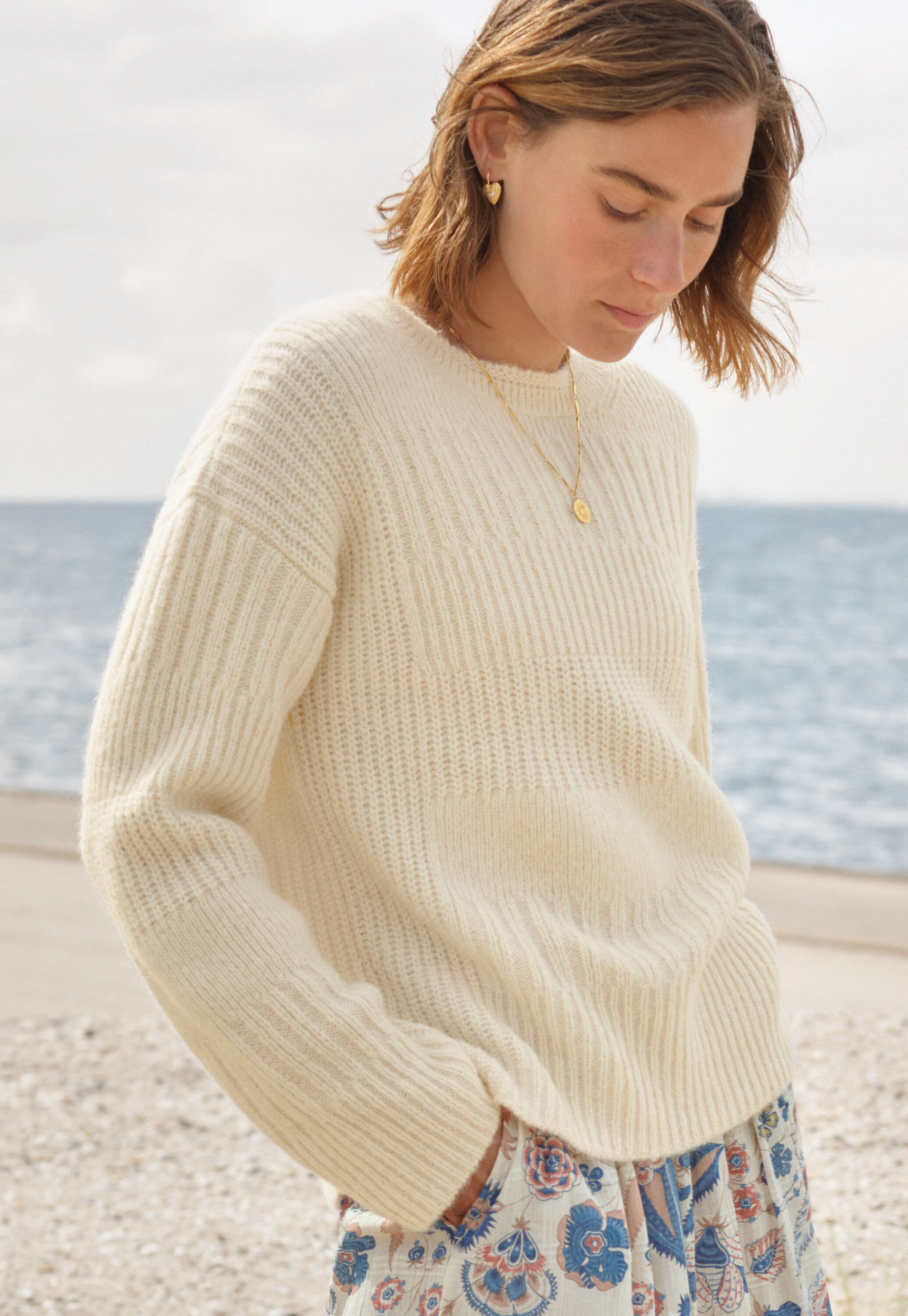 Rib-stitch sweater