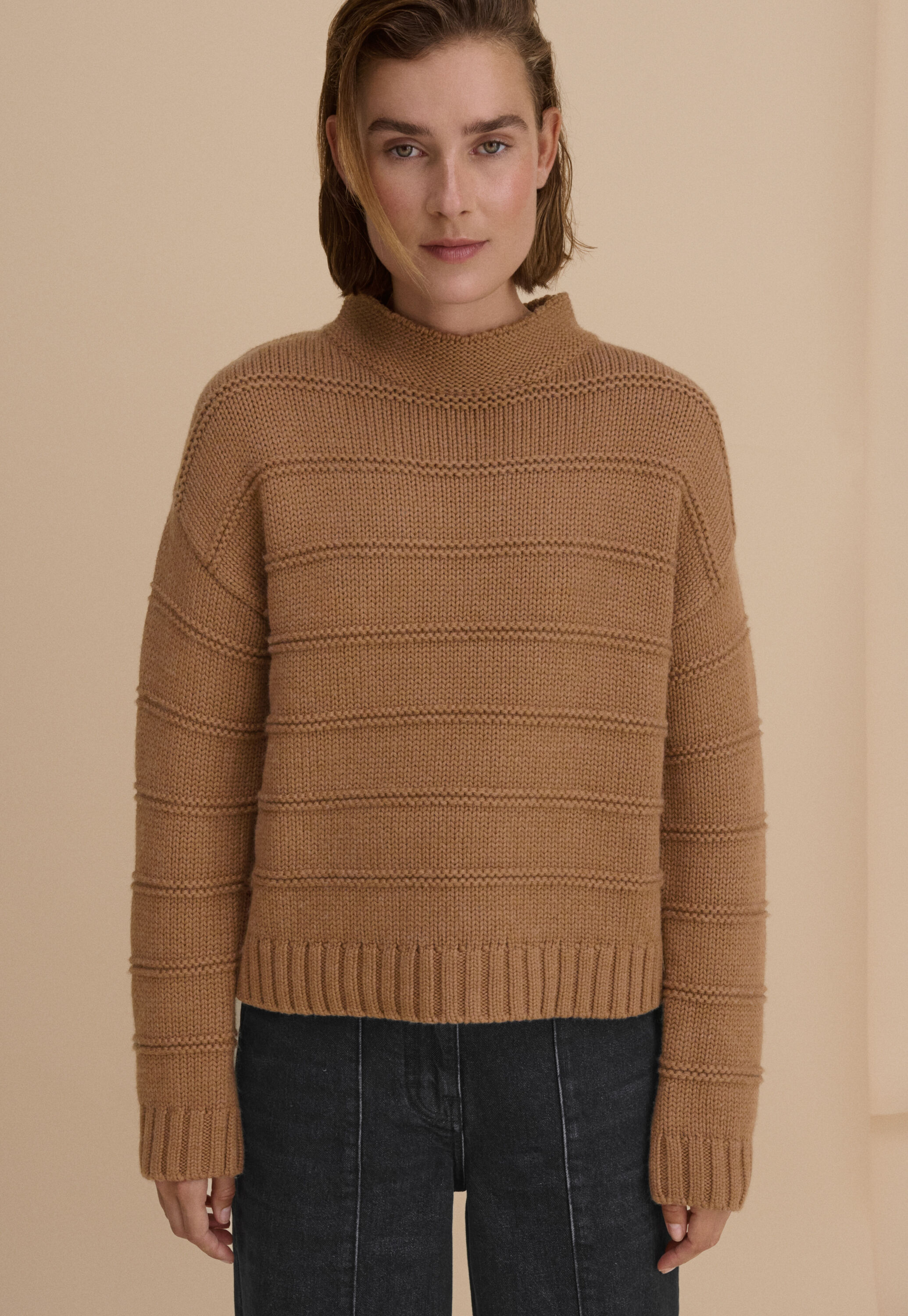 Stripe-stitch sweater