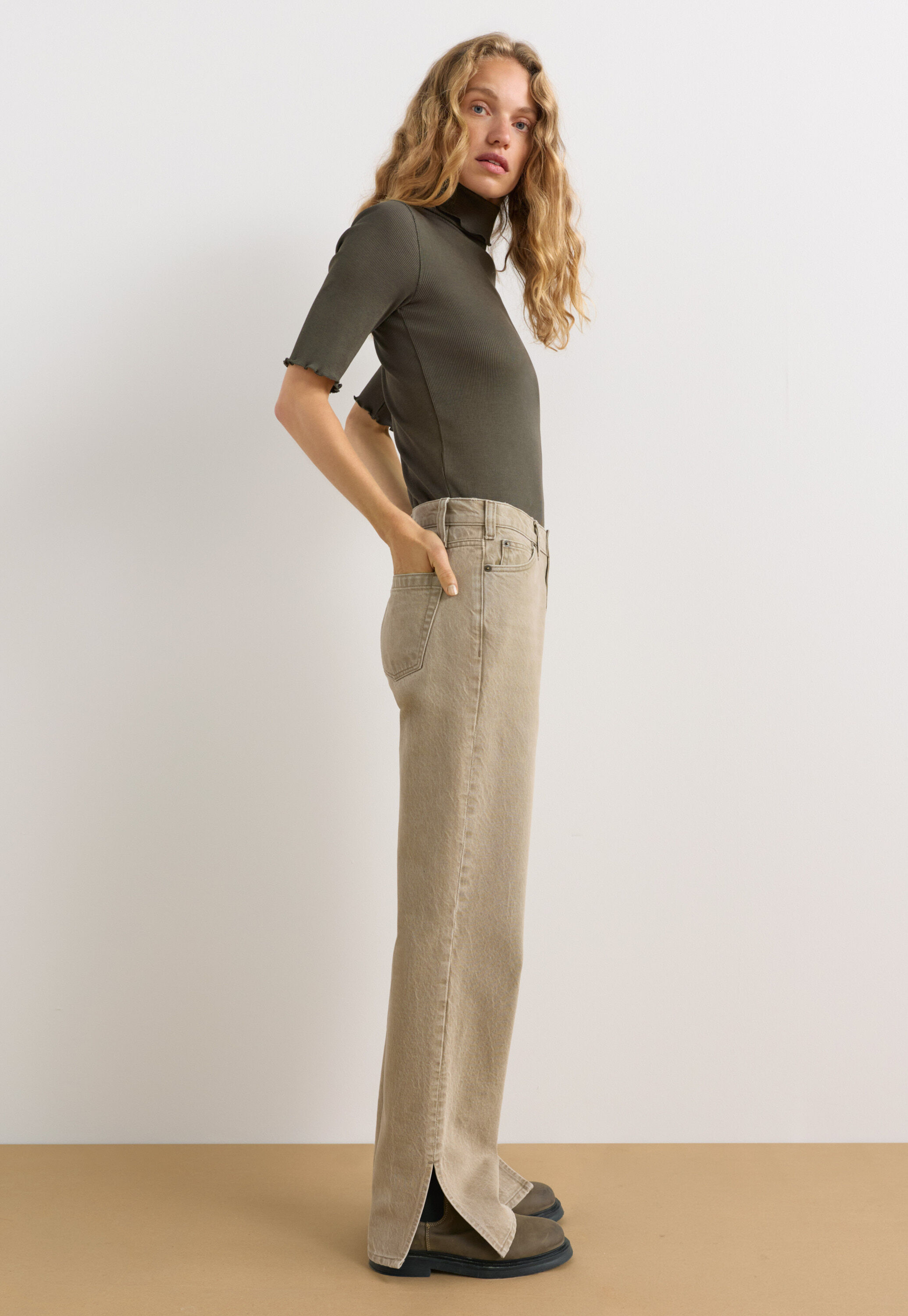 Split-hem jeans