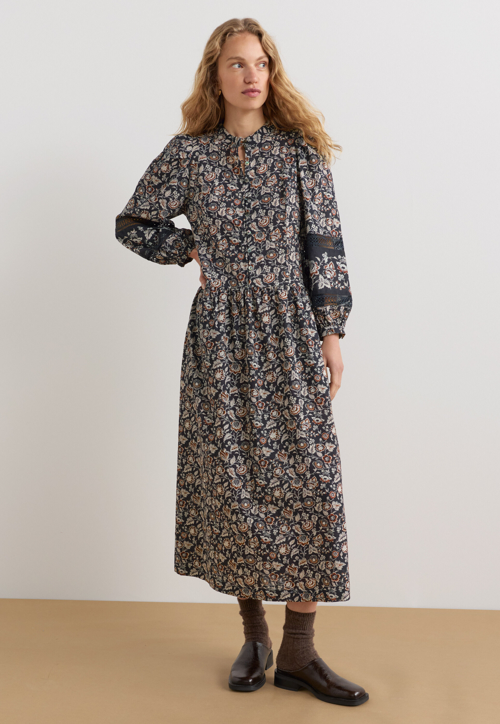 Dropped waist printed dress