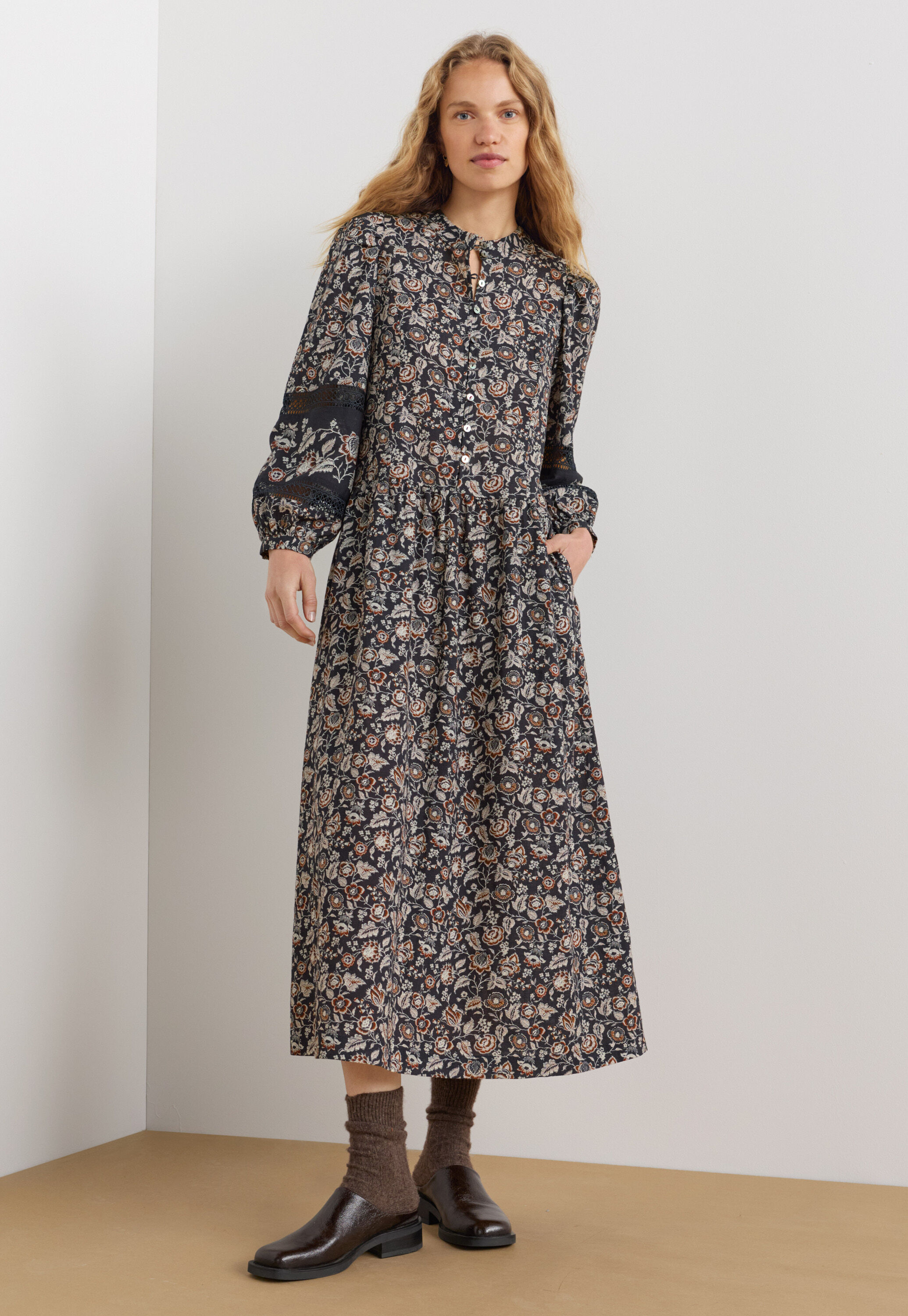 Dropped waist printed dress
