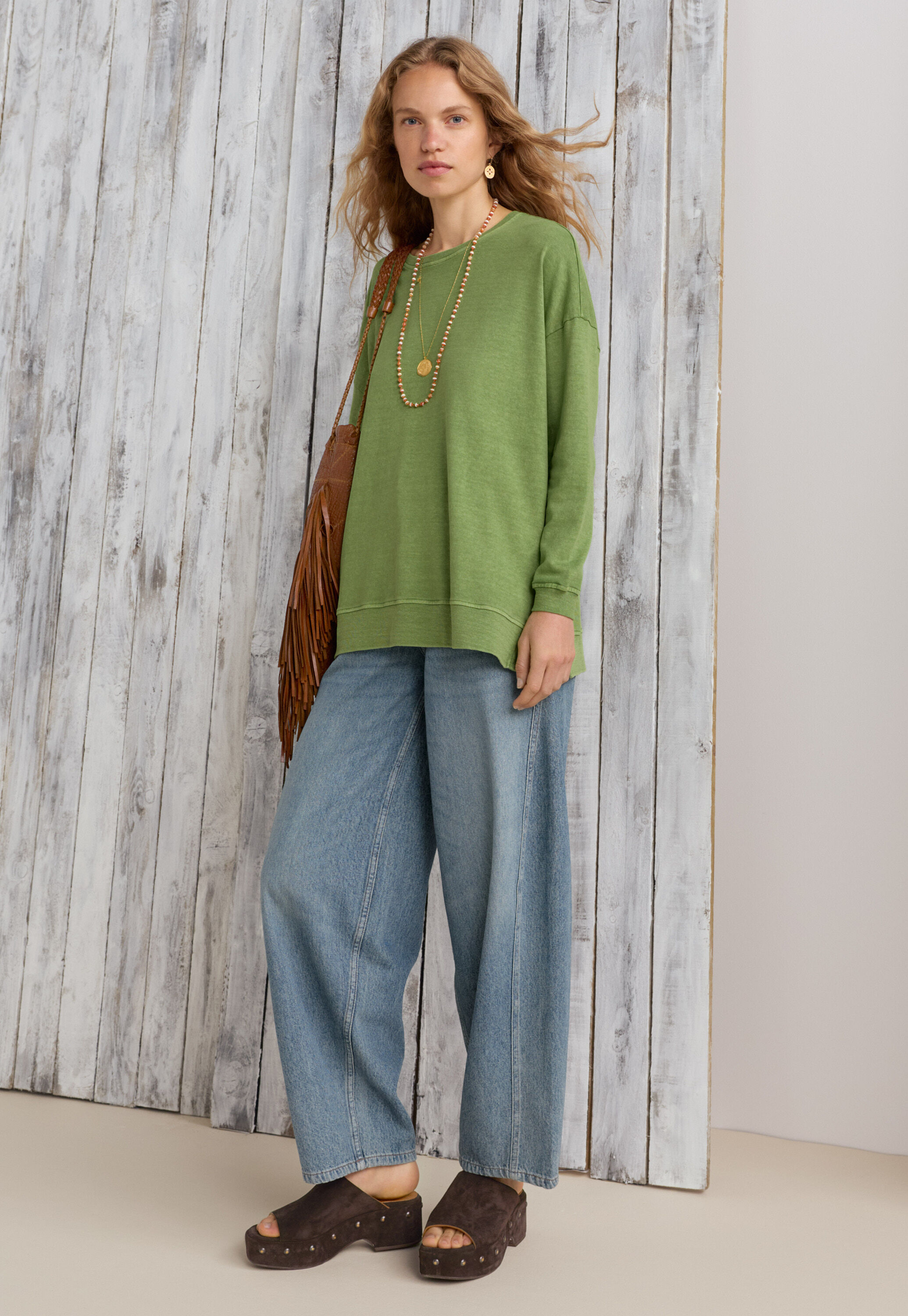 Drop-shoulder top