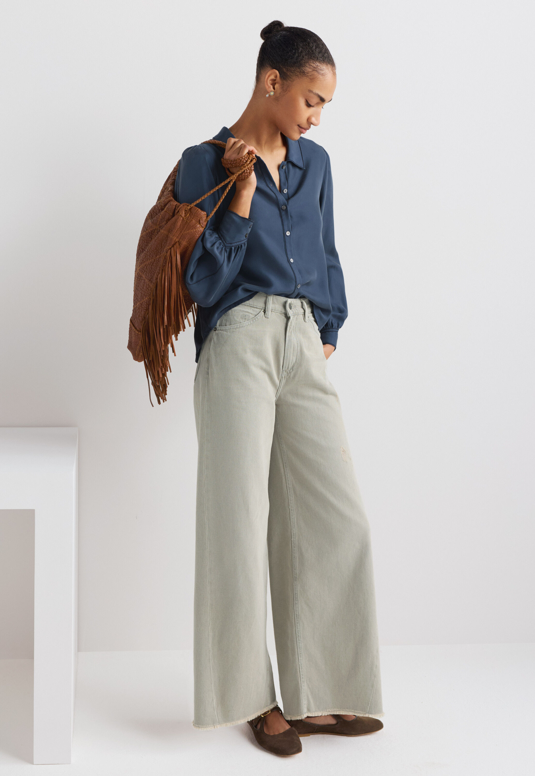 Stitch-detail blouse