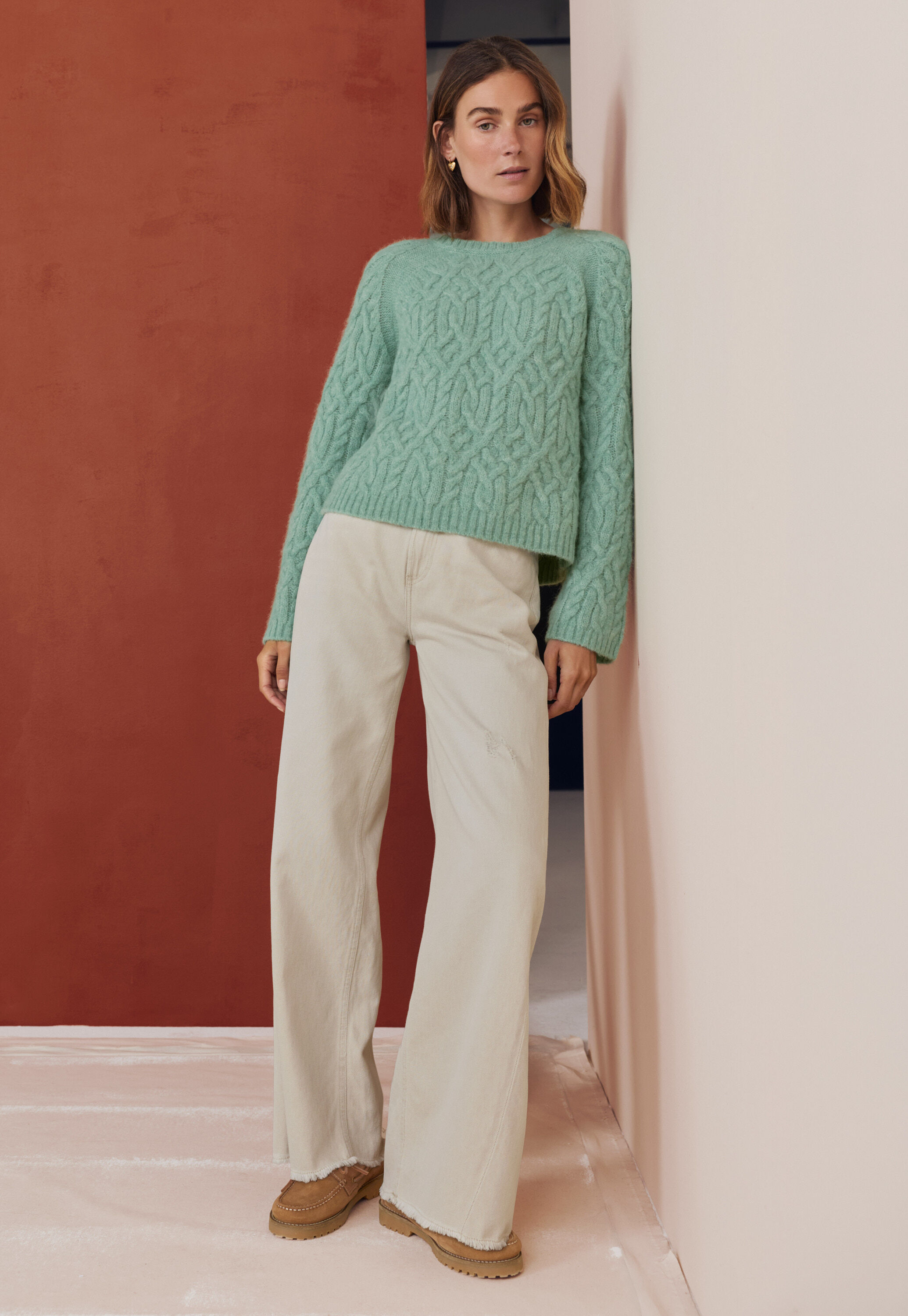 Cable-stitch sweater
