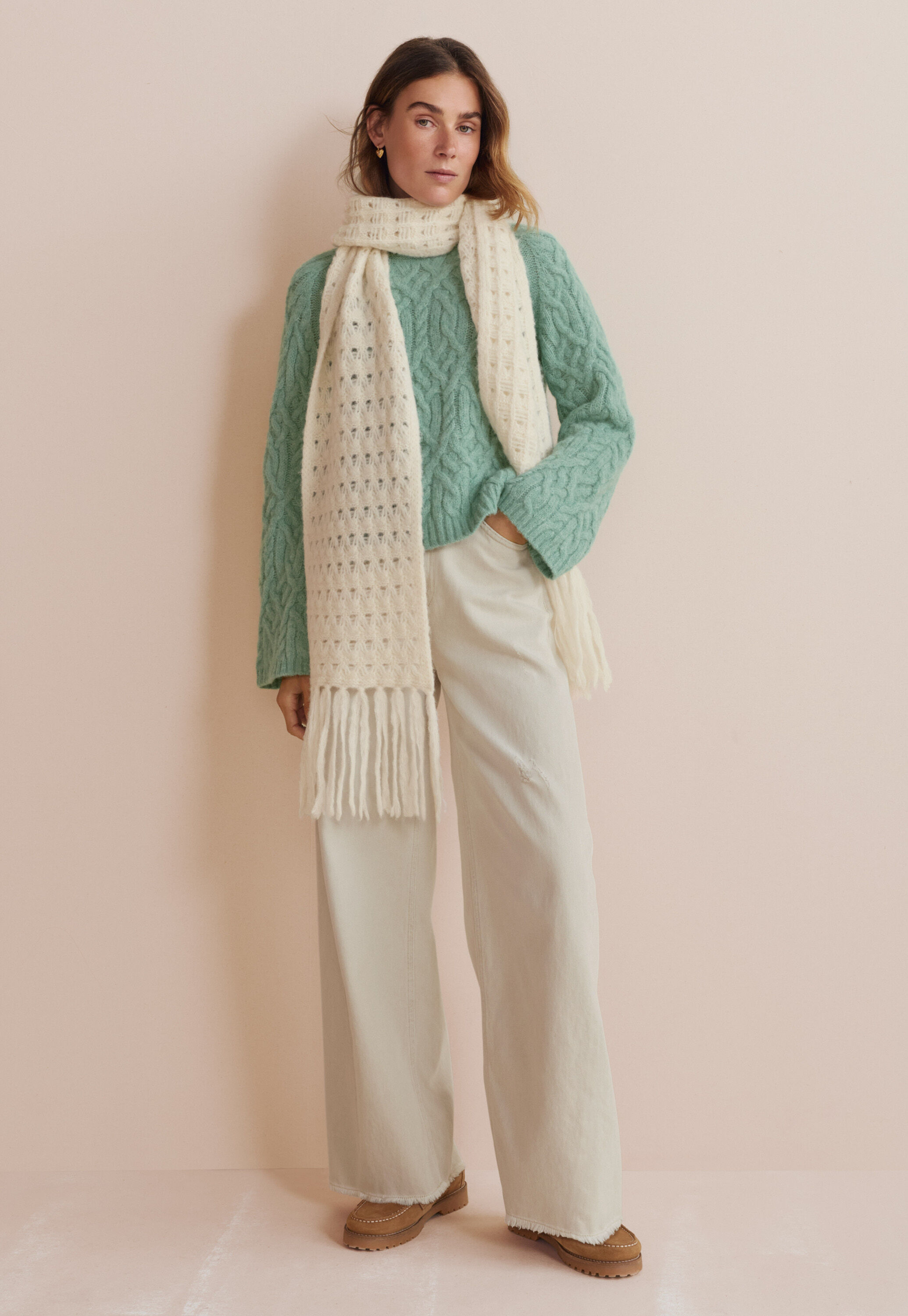 Cable-stitch sweater