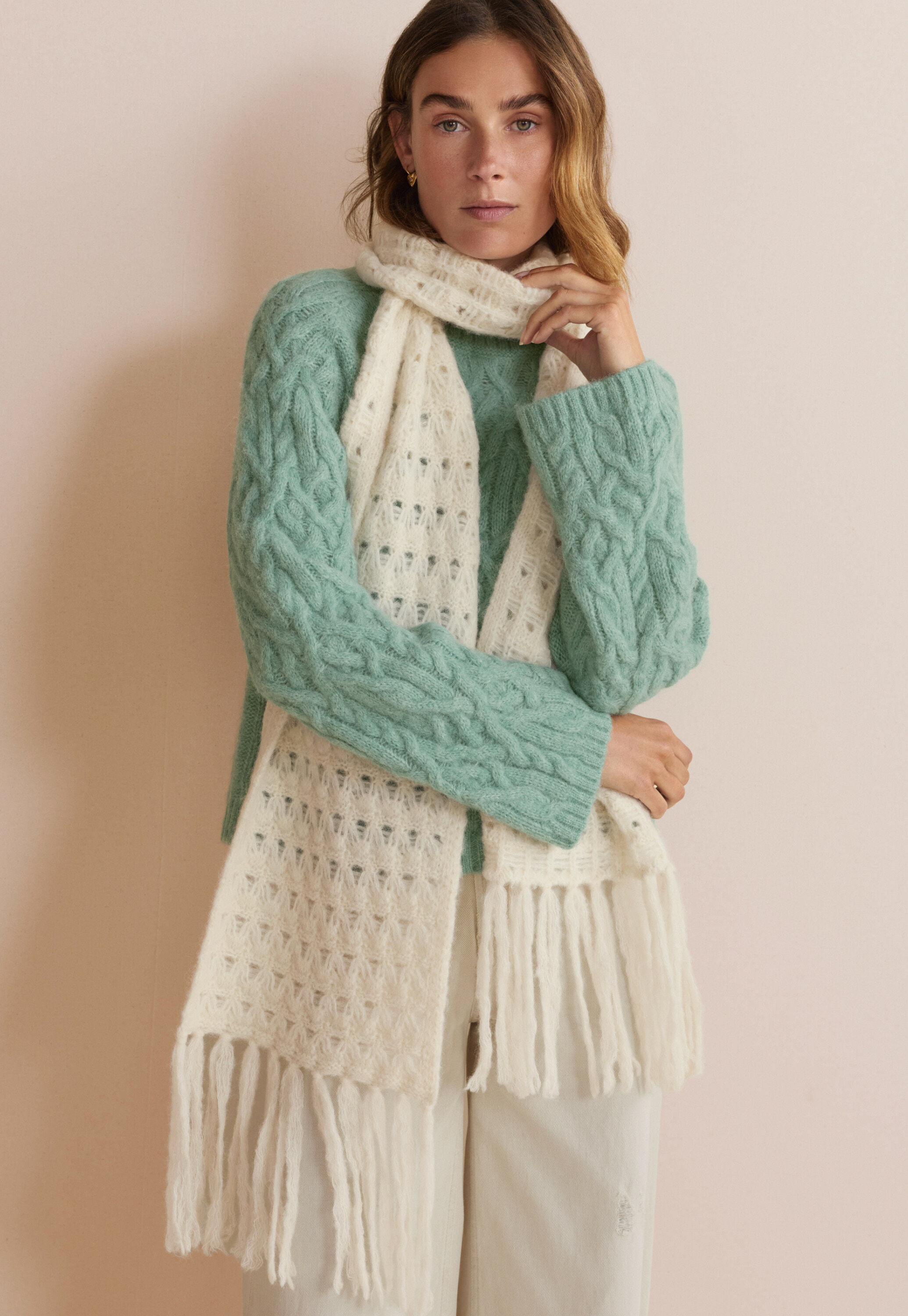 Cable-stitch sweater