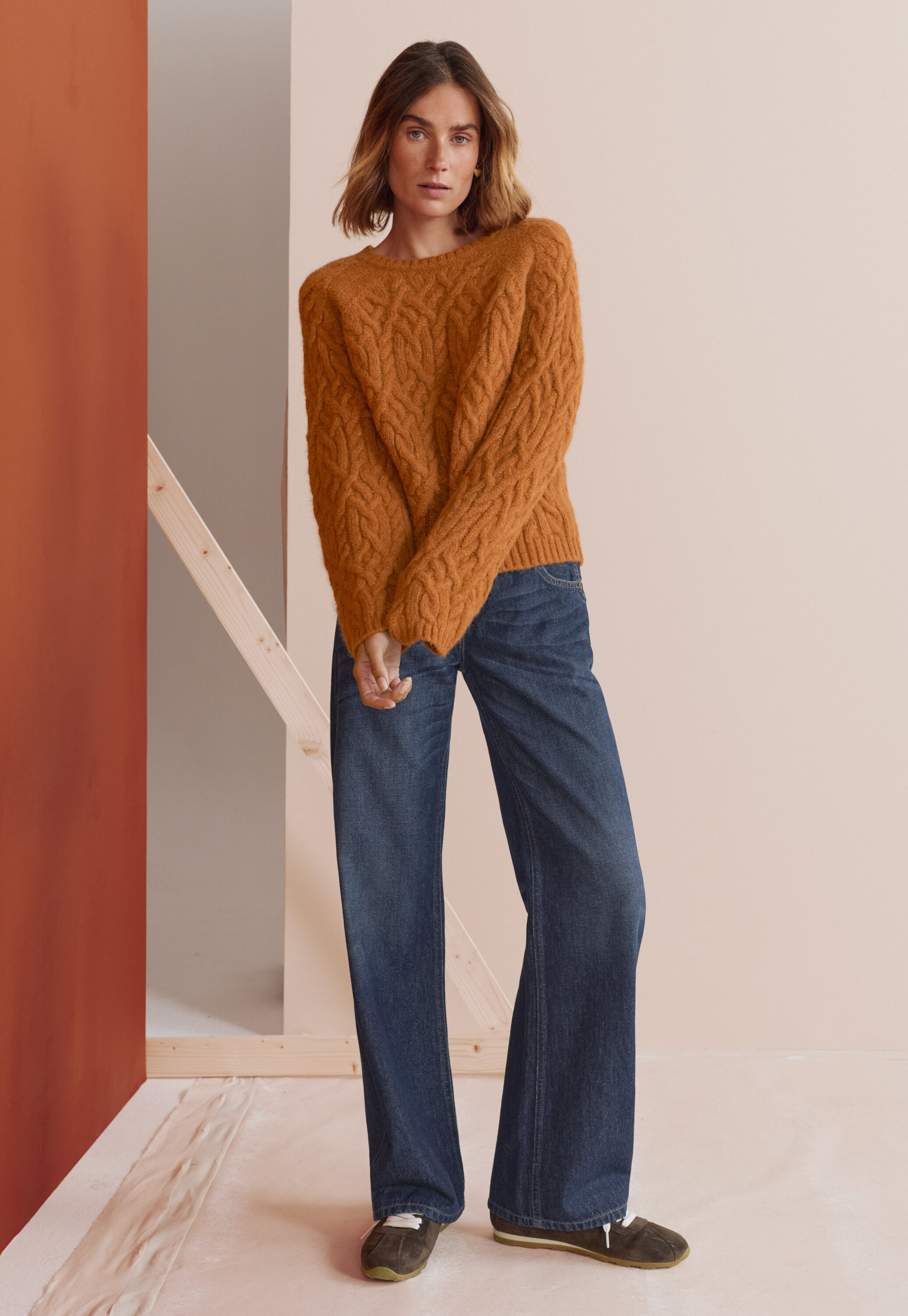 Cable-stitch sweater