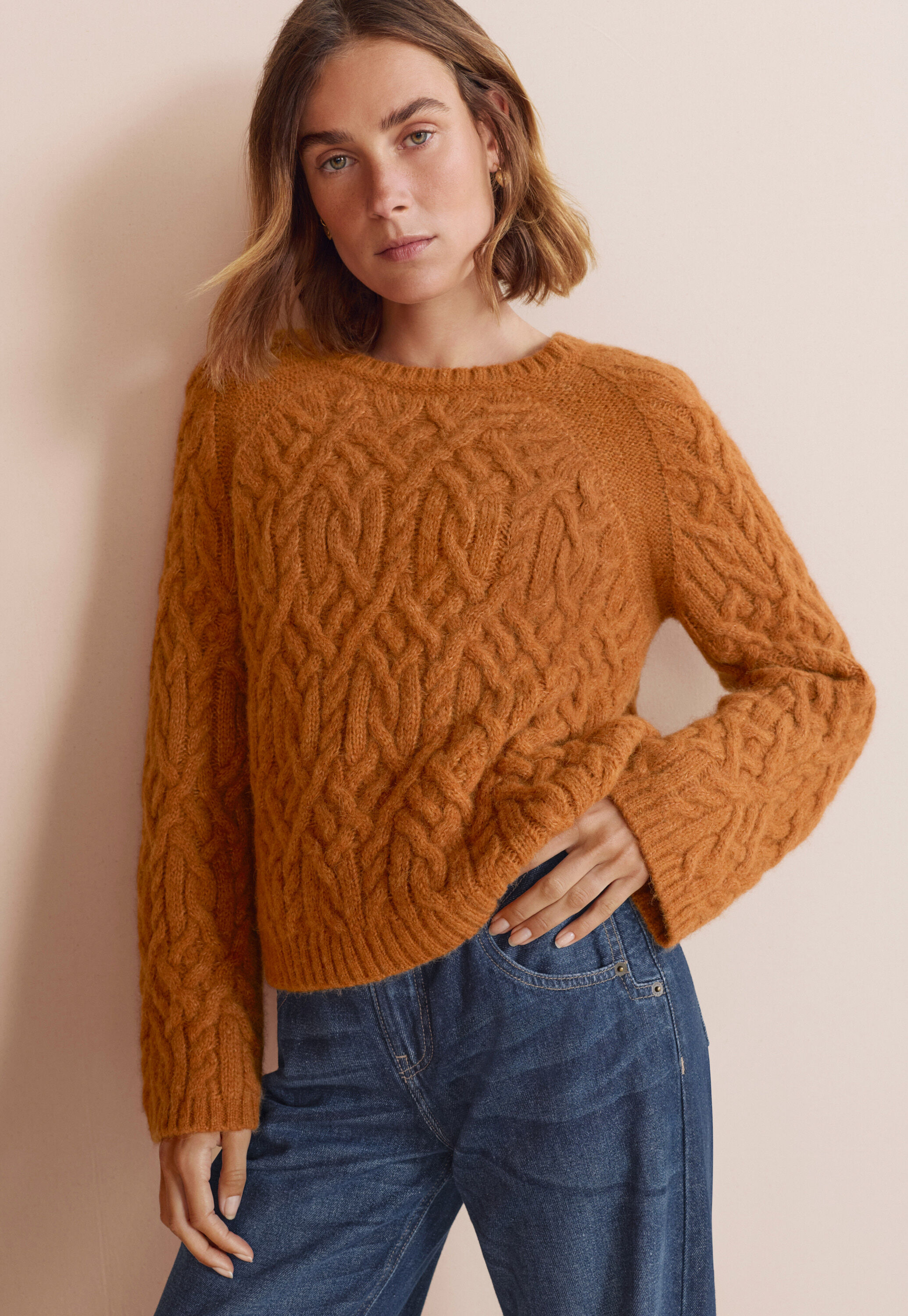 Cable-stitch sweater