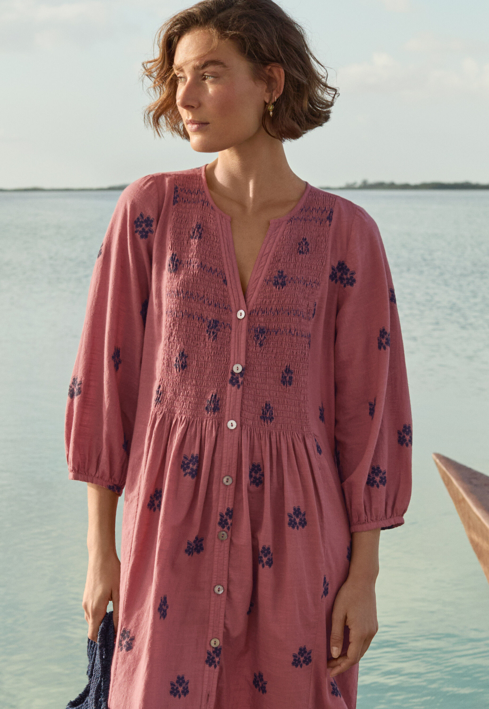 Clipped jacquard dress