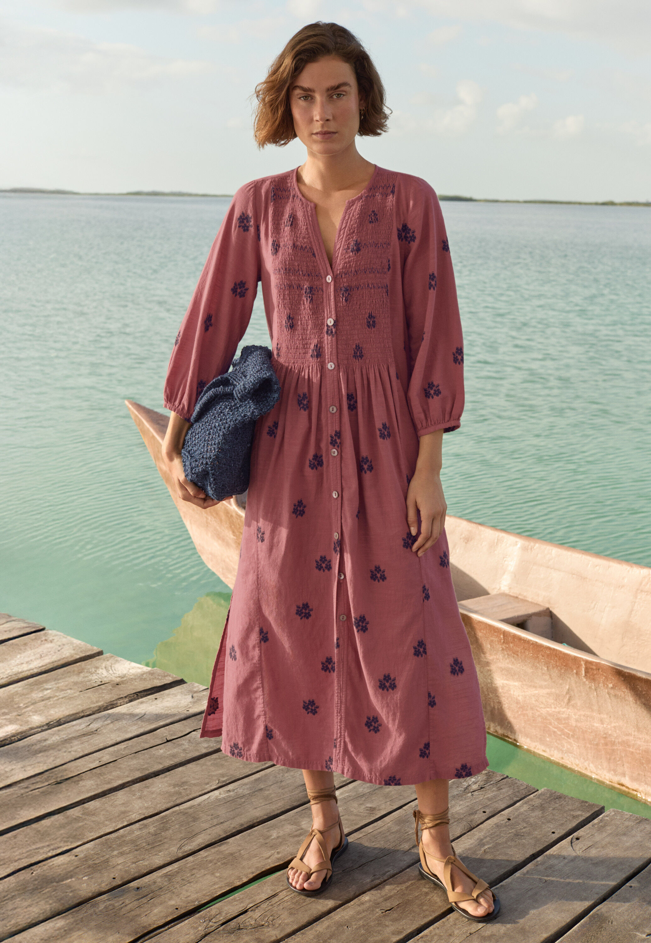 Clipped jacquard dress