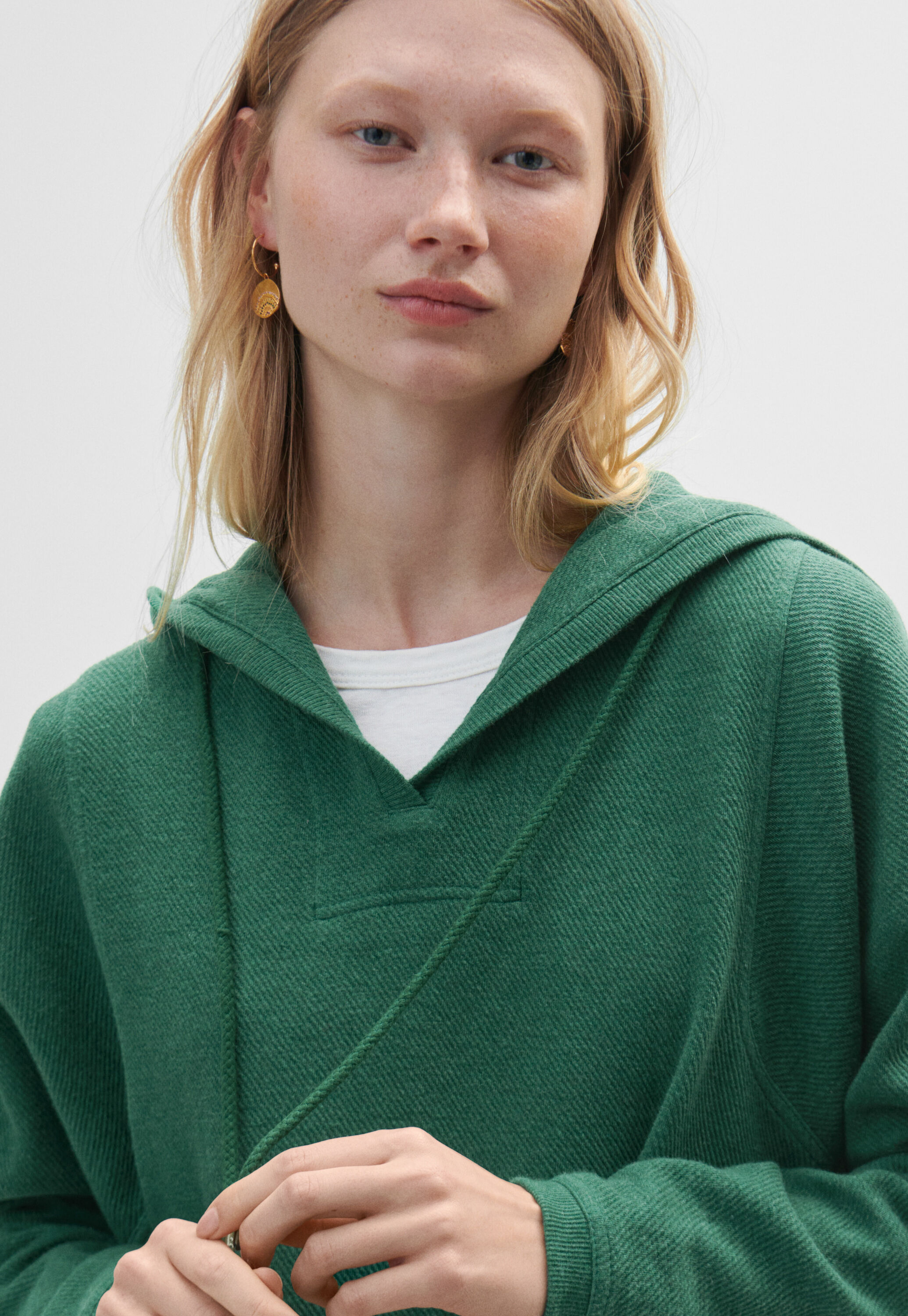V-neck hoodie