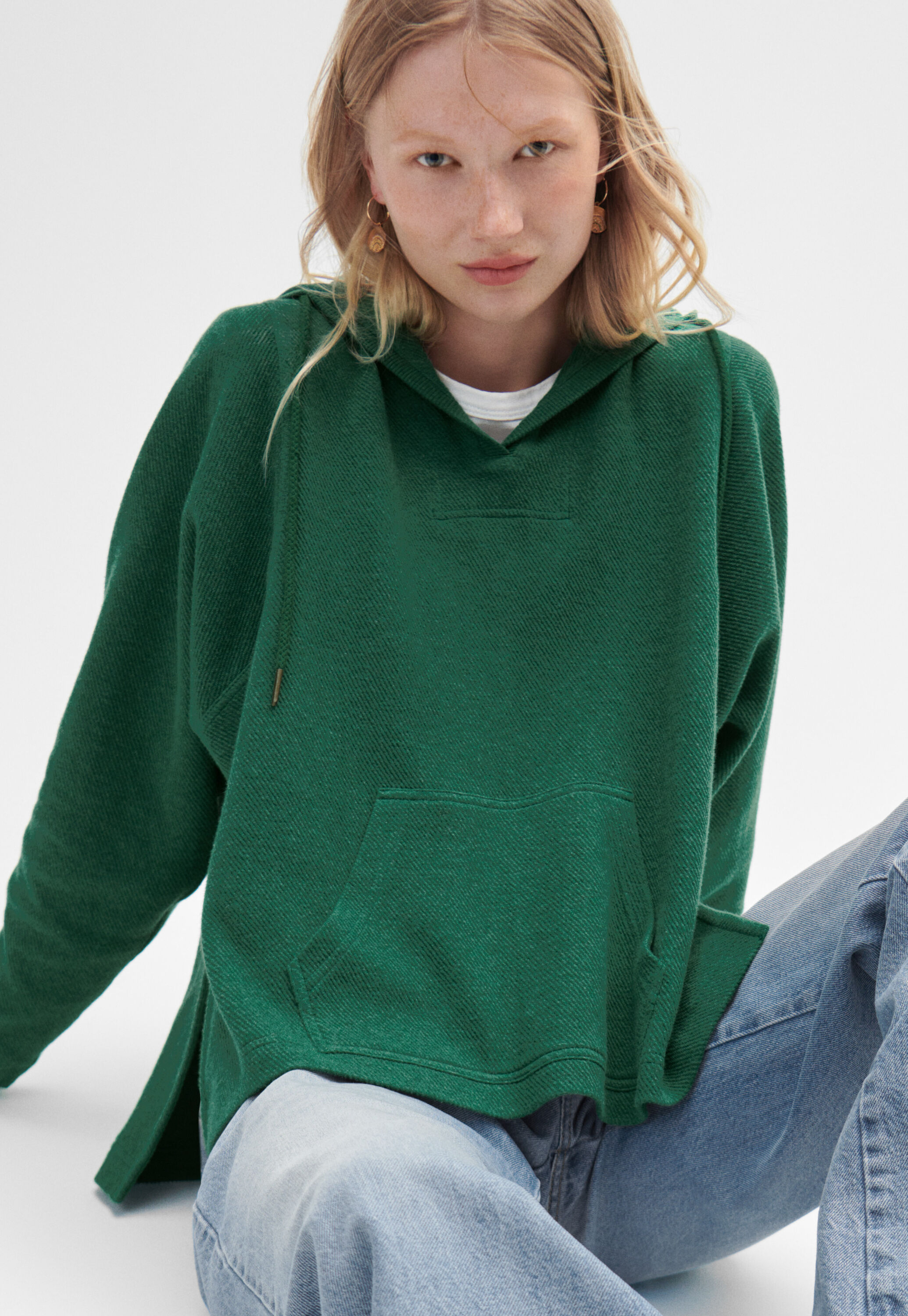 V-neck hoodie