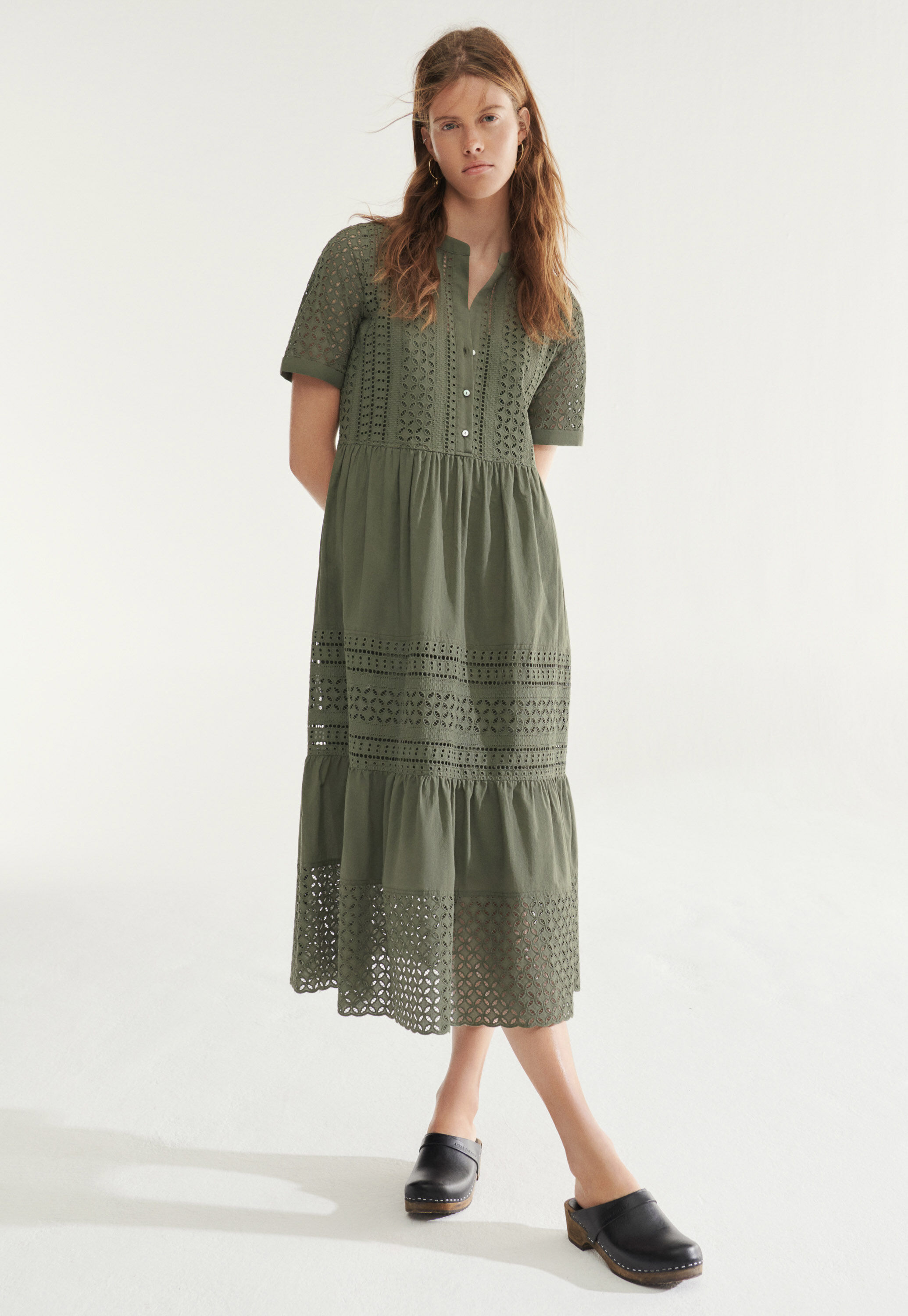 Broderie long dress