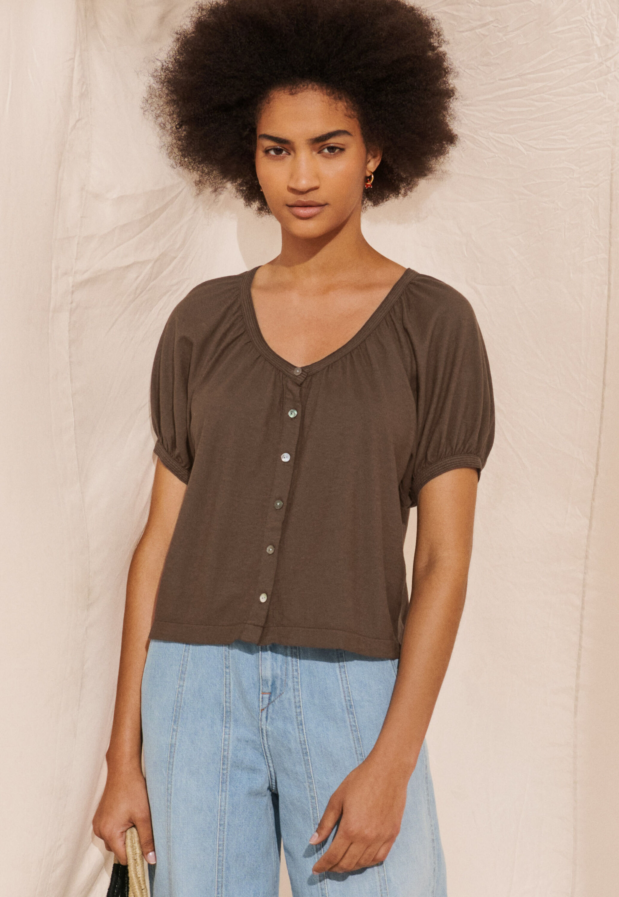 Button-through top
