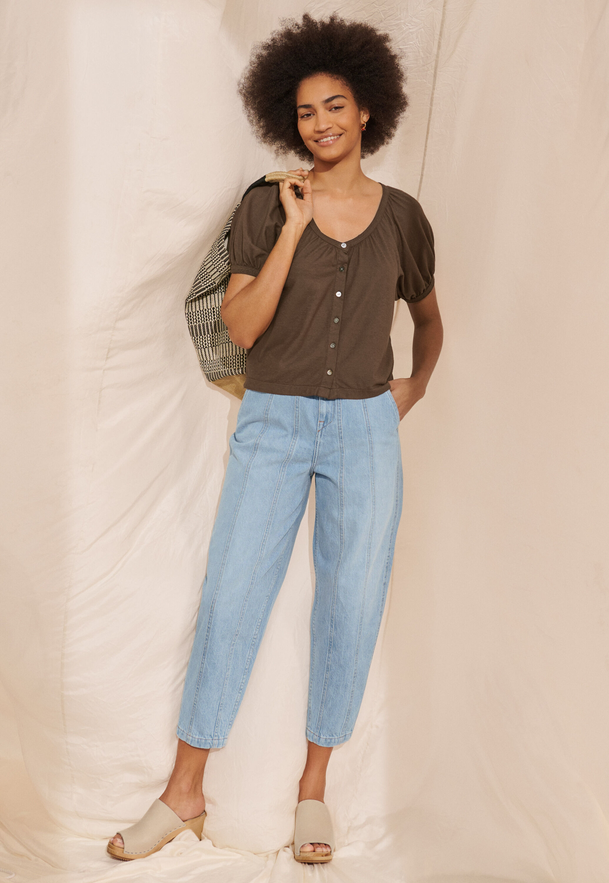 Button-through top