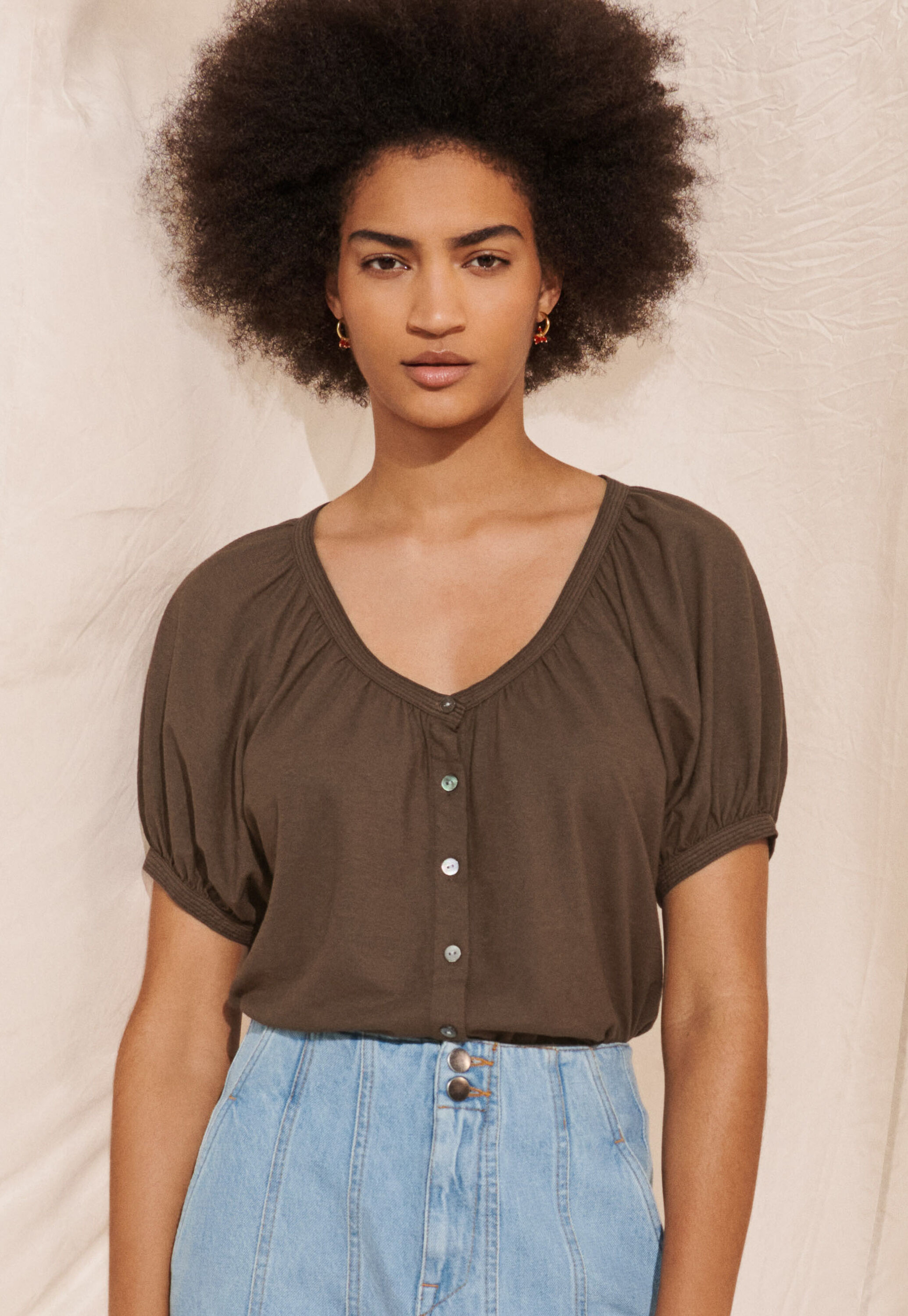 Button-through top
