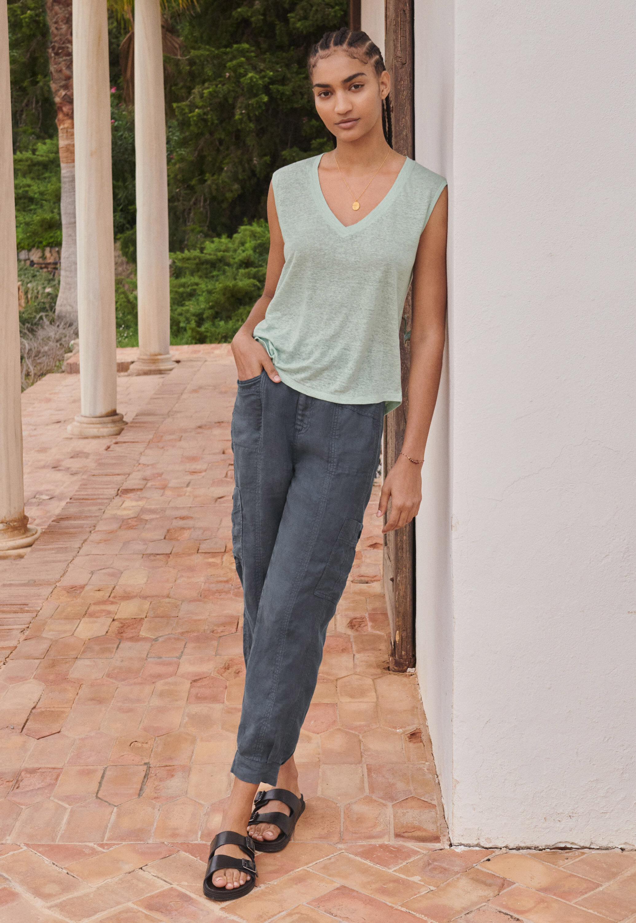 Patch-pocket trousers