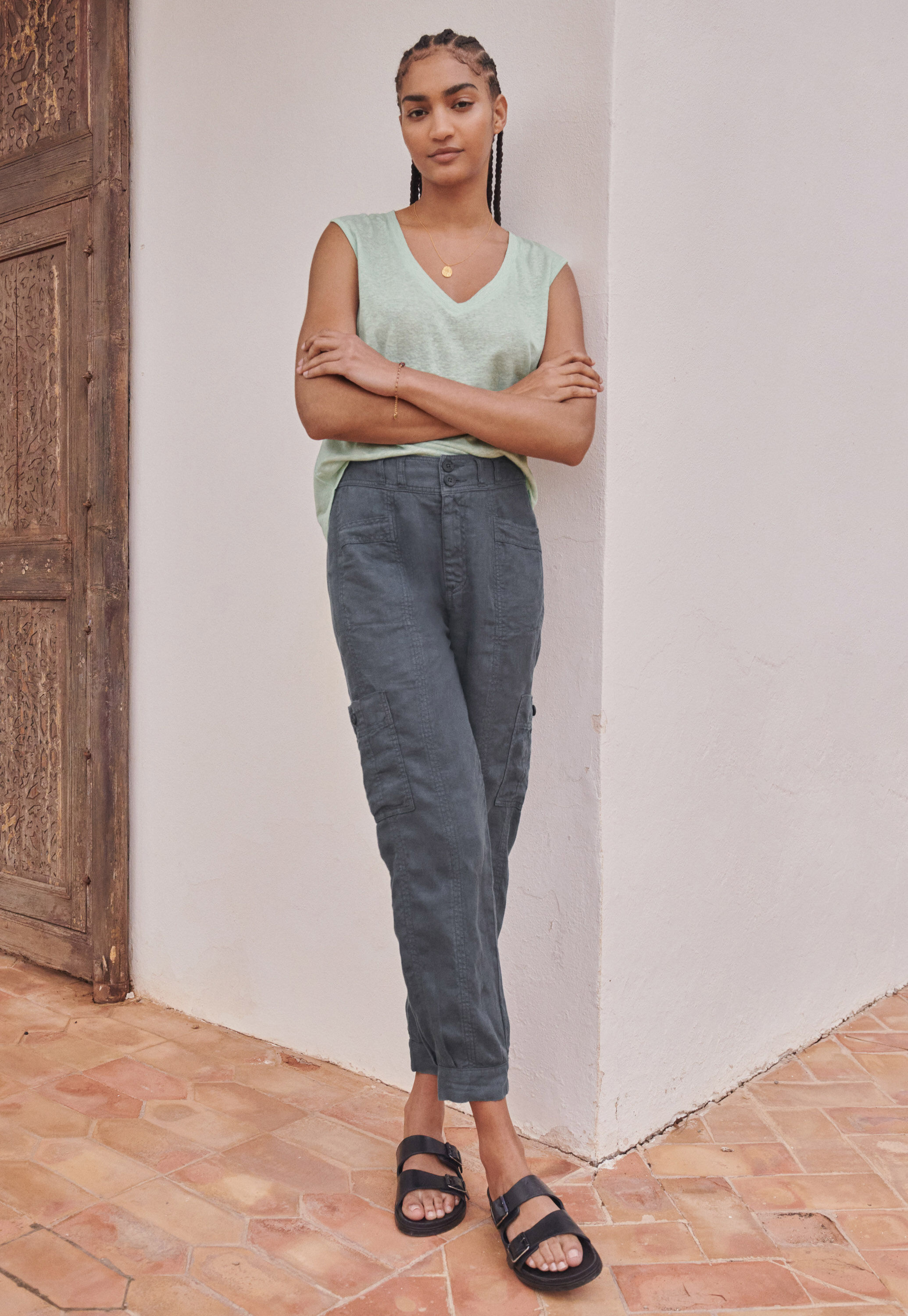 Patch-pocket trousers
