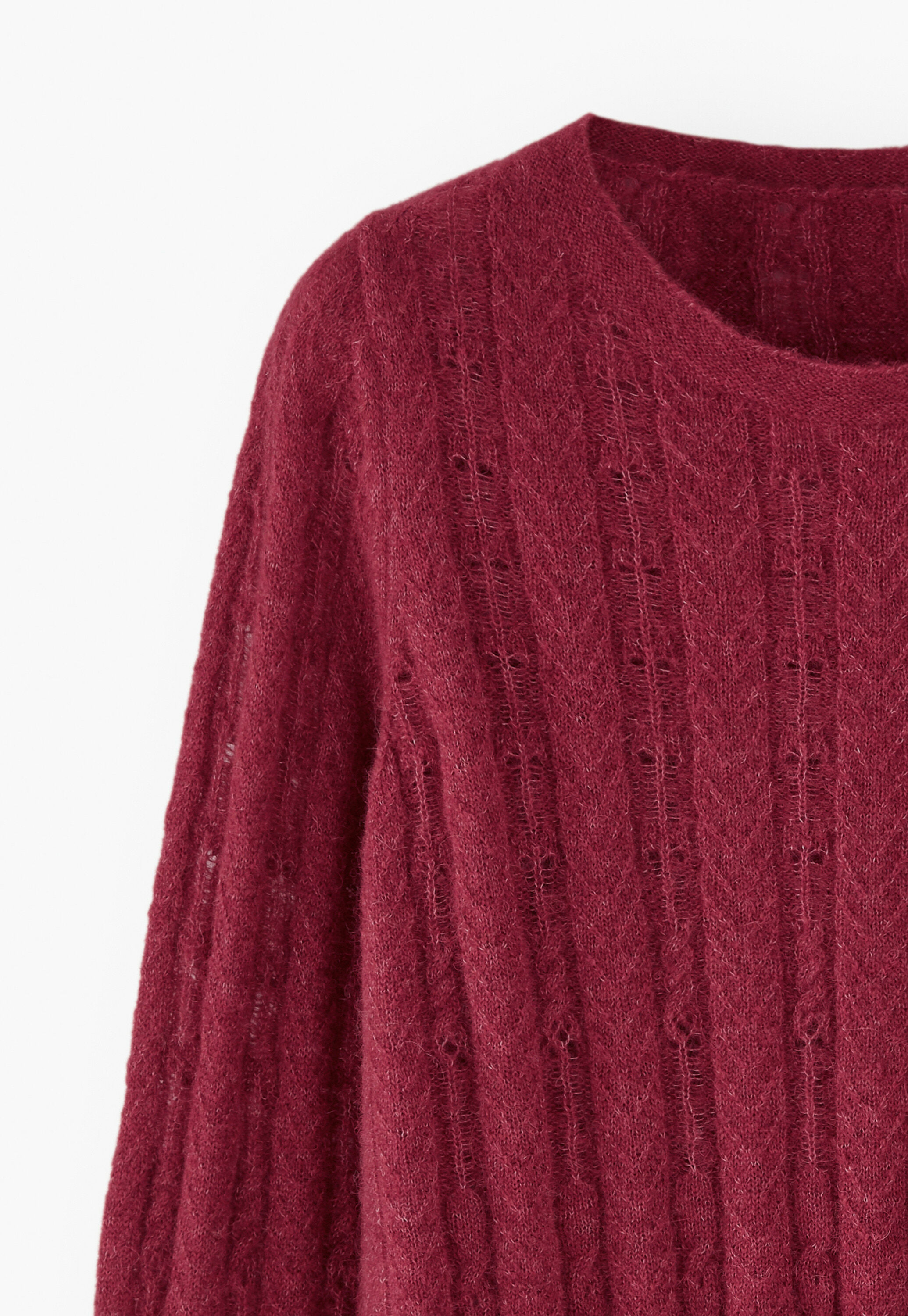 Lace-stitch sweater
