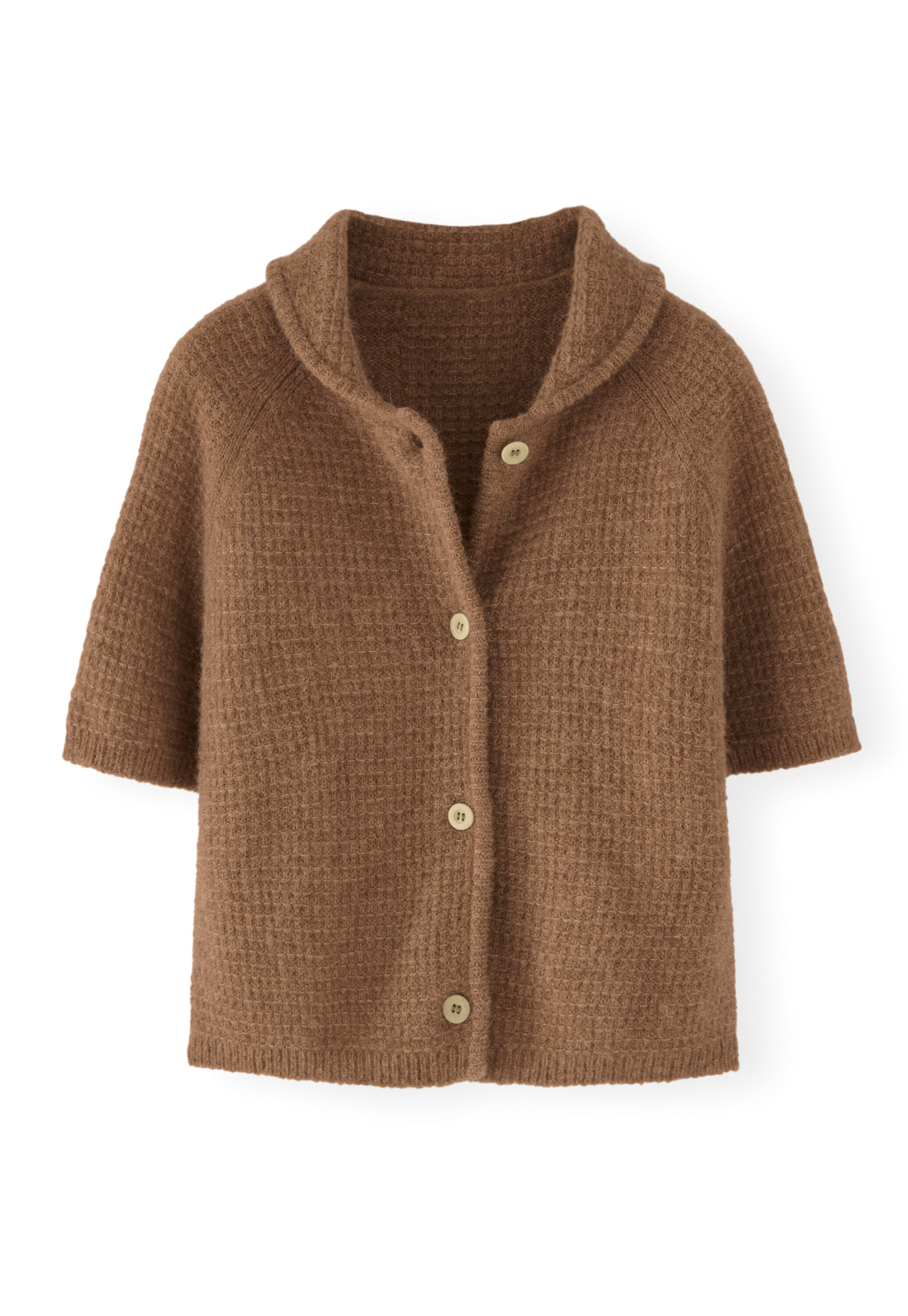 Waffle-stitch cardigan