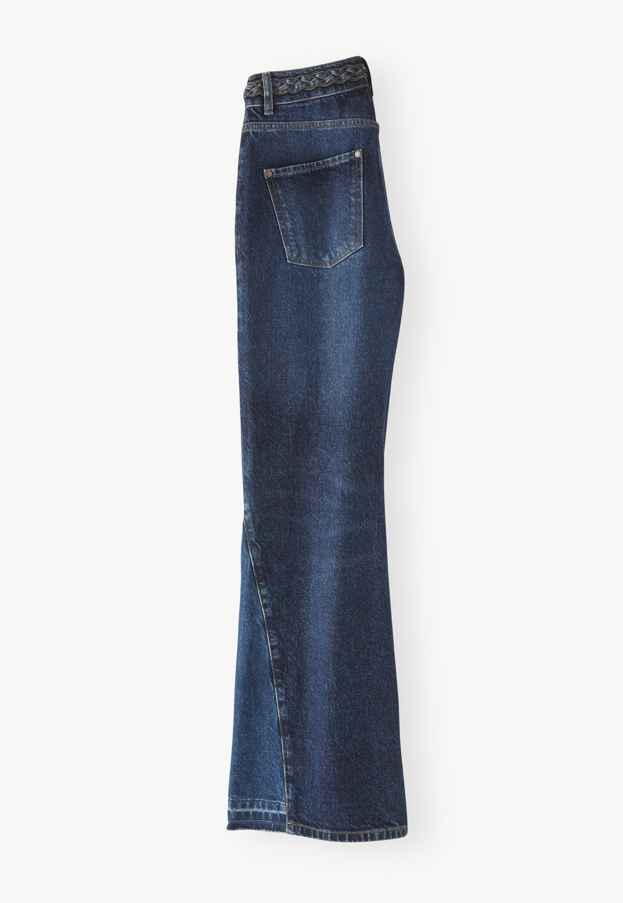 Mixed wash flare jeans