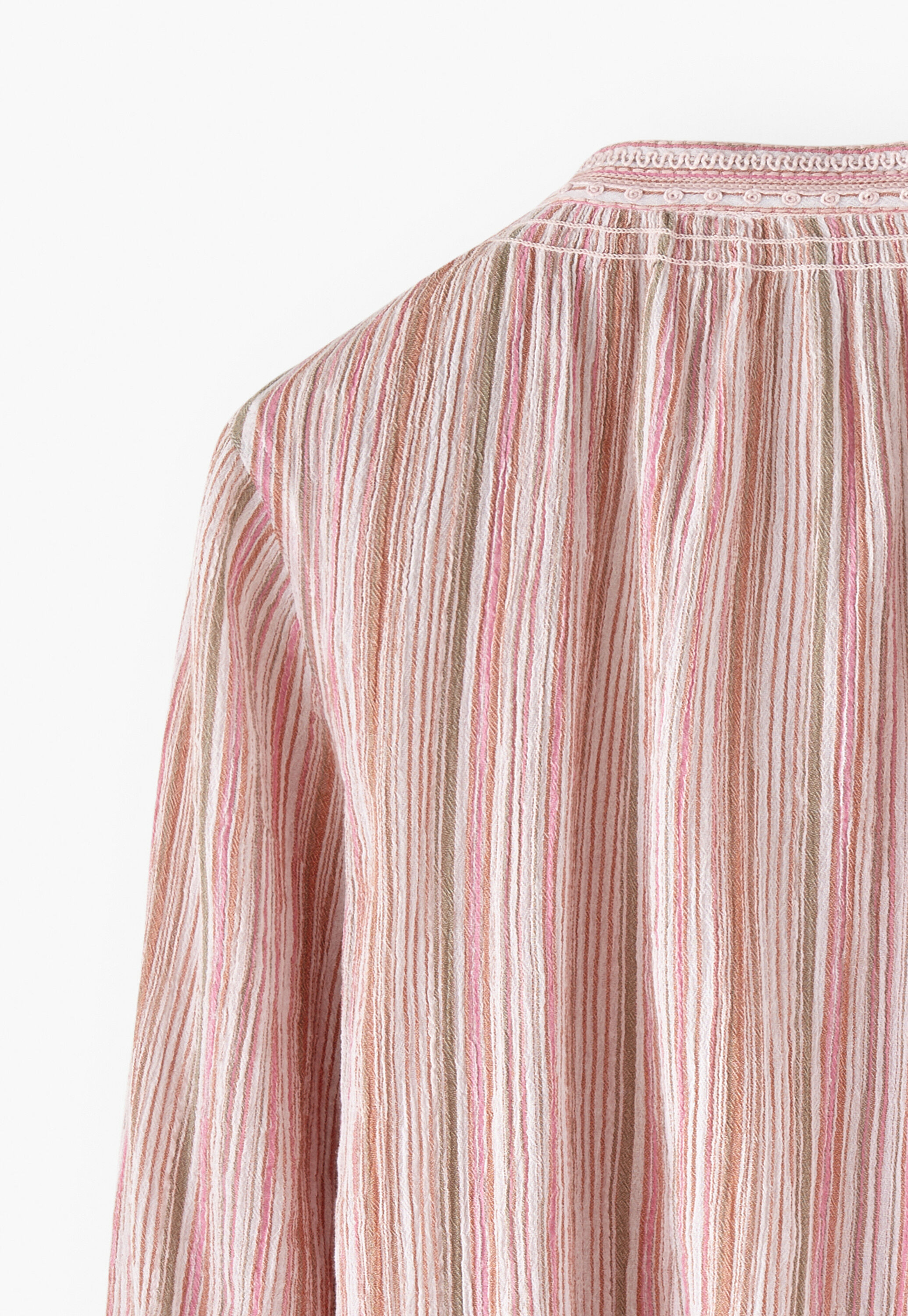 Crinkle stripe blouse