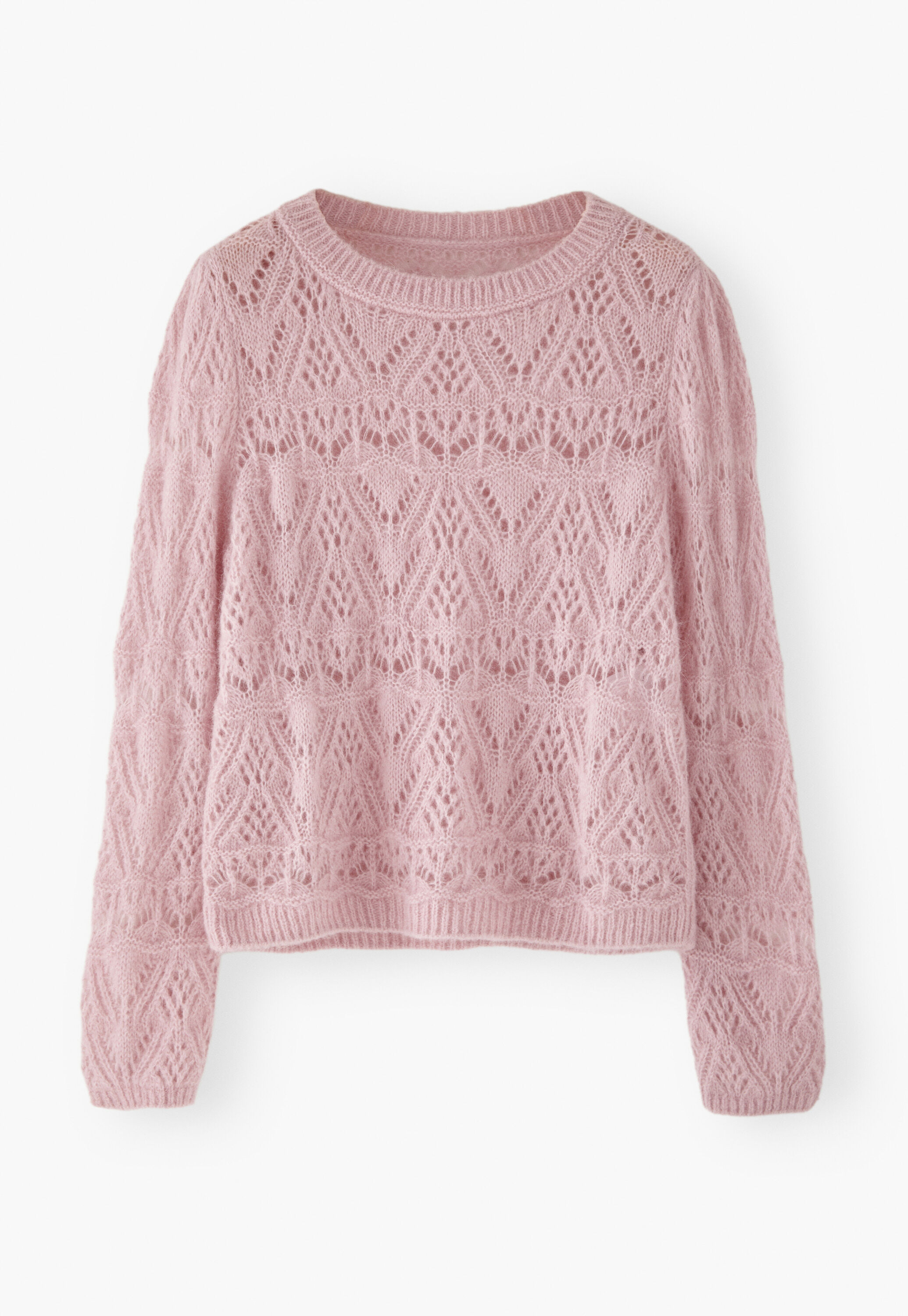 Lace-stitch sweater