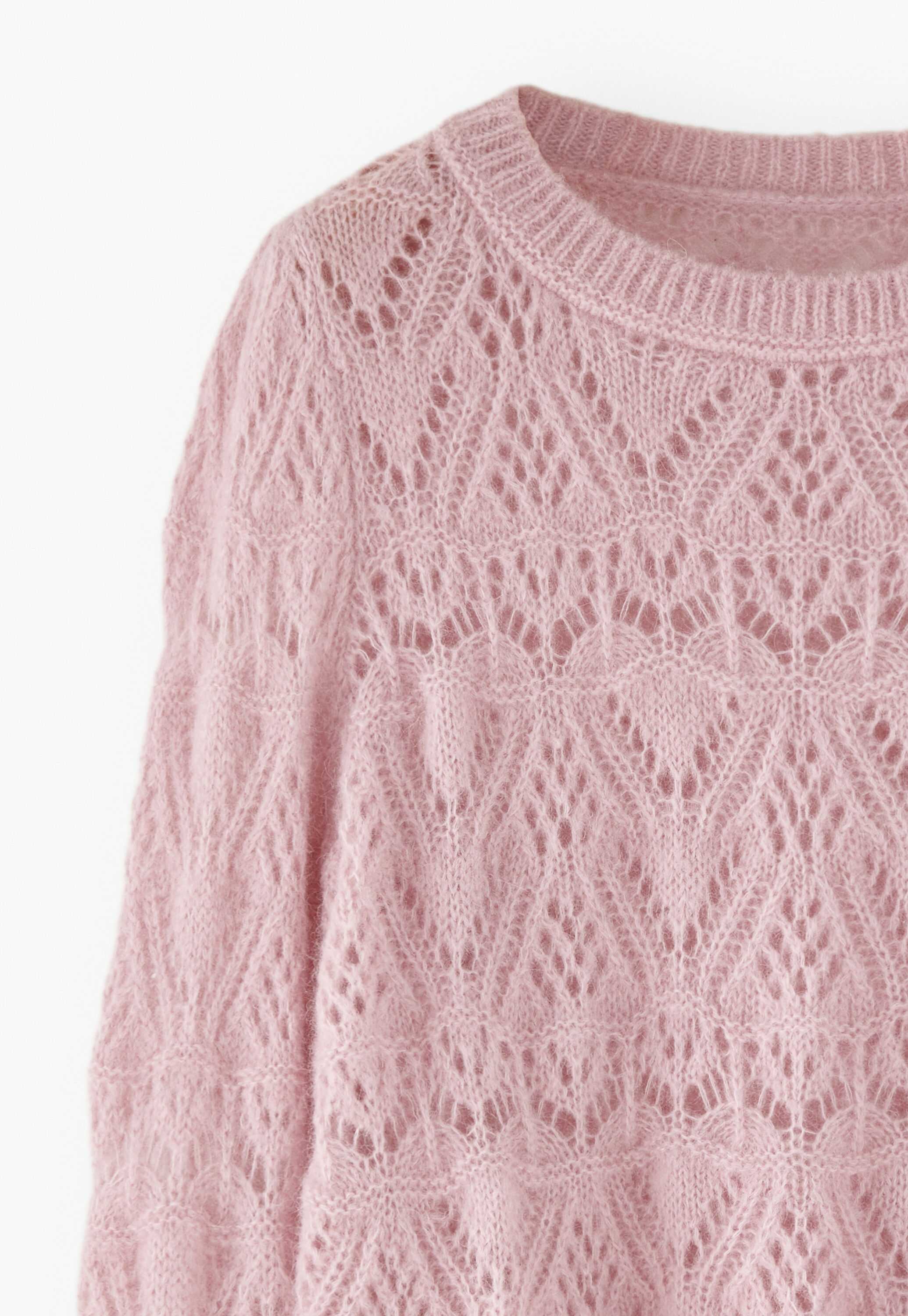 Lace-stitch sweater