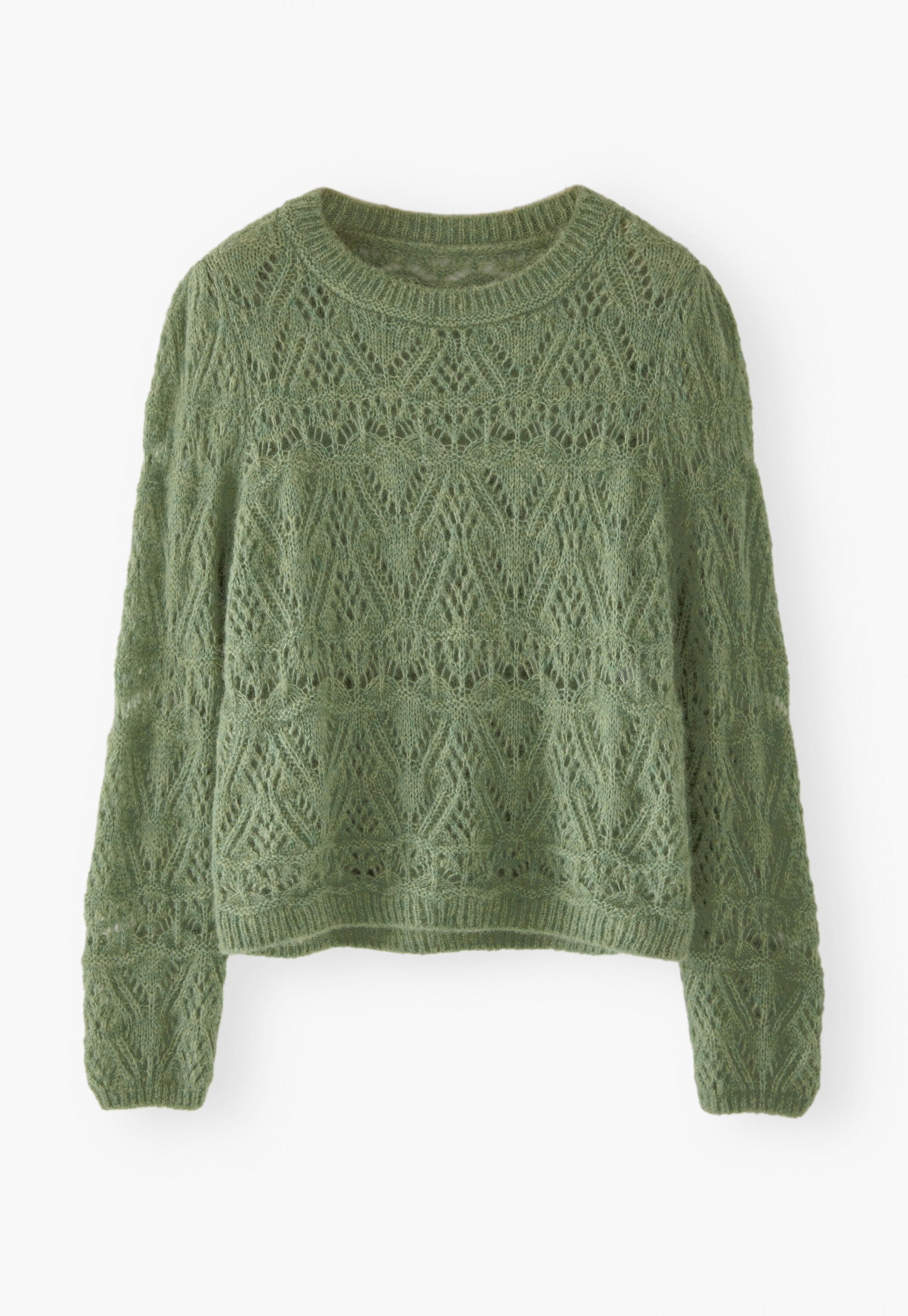 Lace-stitch sweater