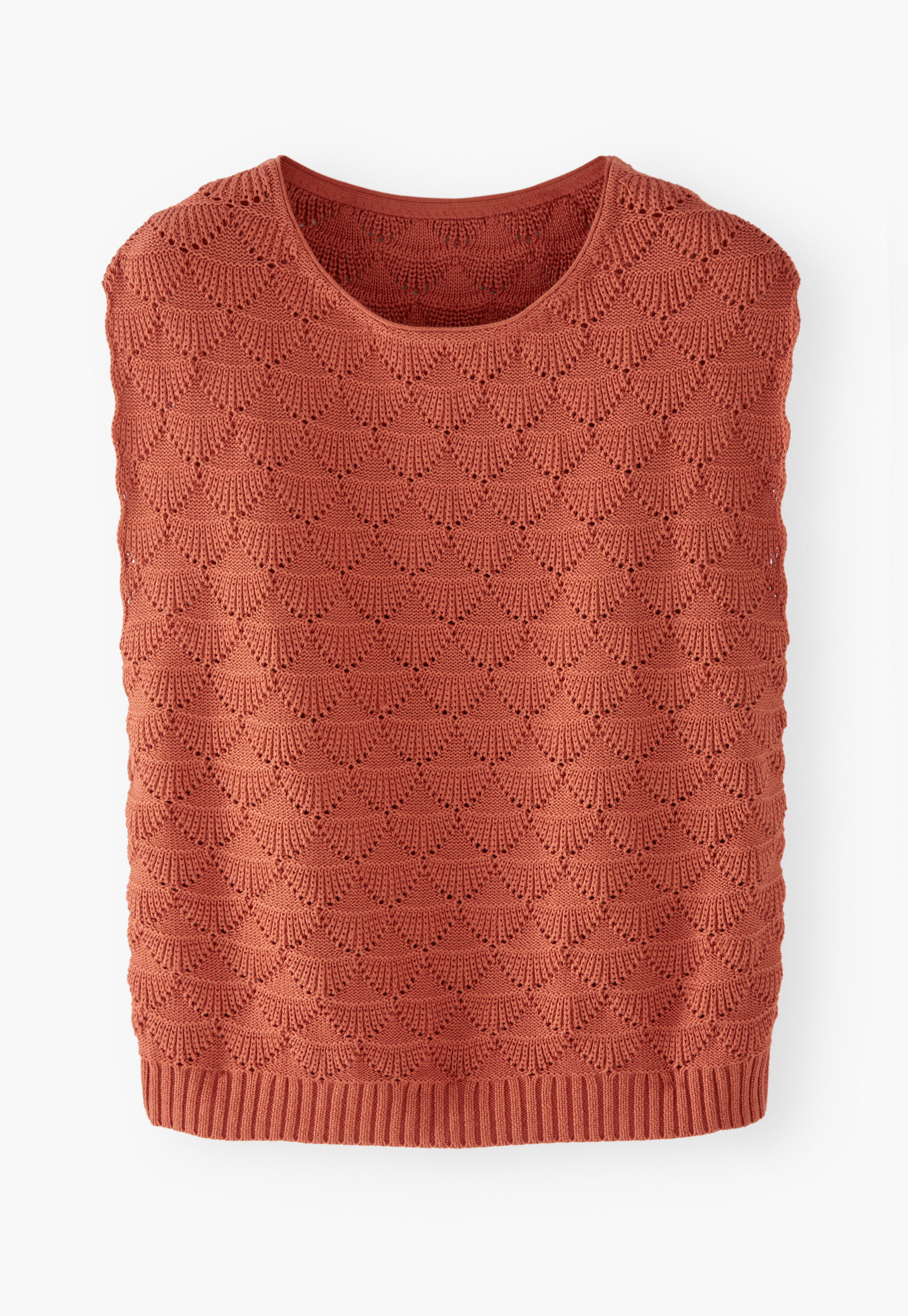 Stitch-detail sleeveless sweater