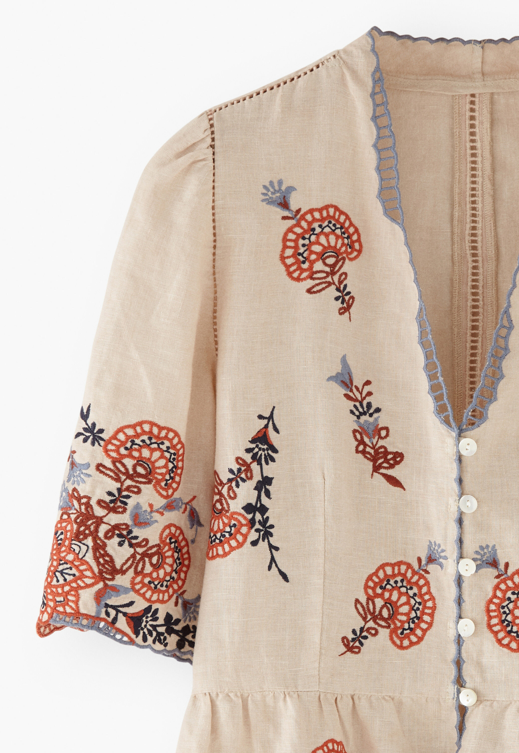 Cropped cutwork blouse