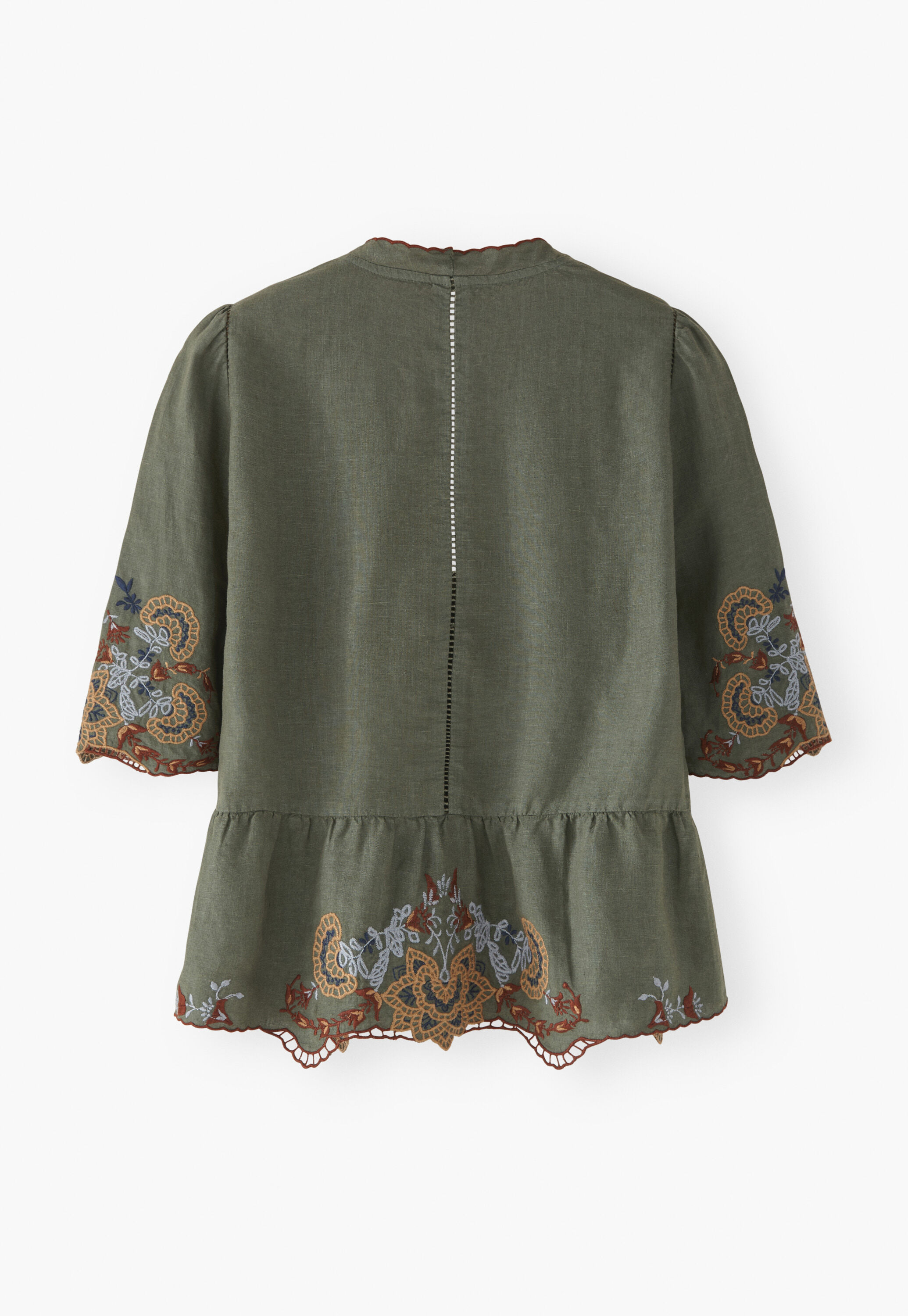 Cropped cutwork blouse