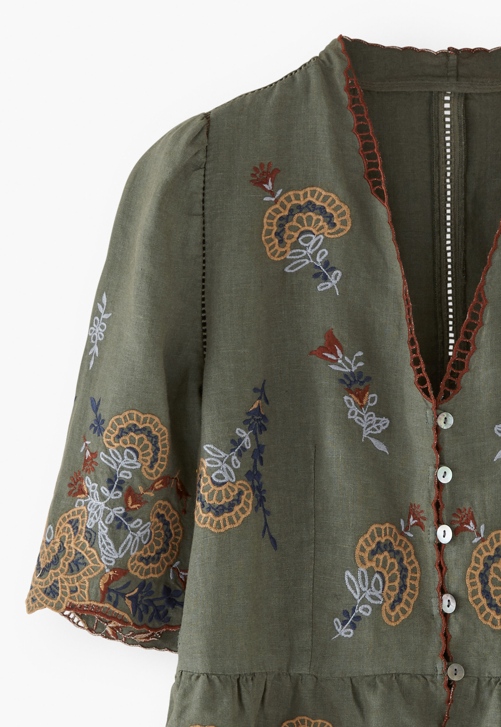 Cropped cutwork blouse