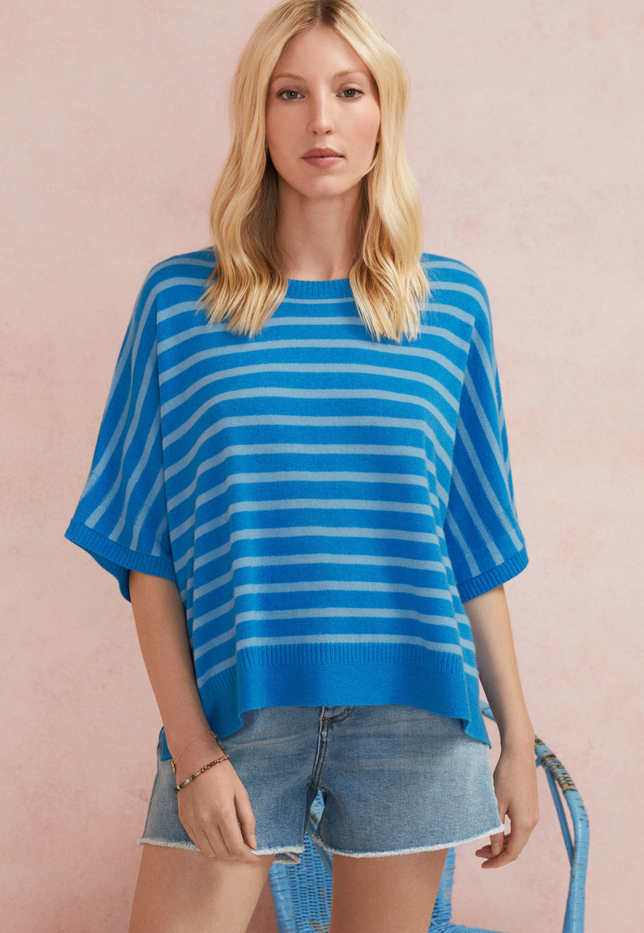 Striped poncho